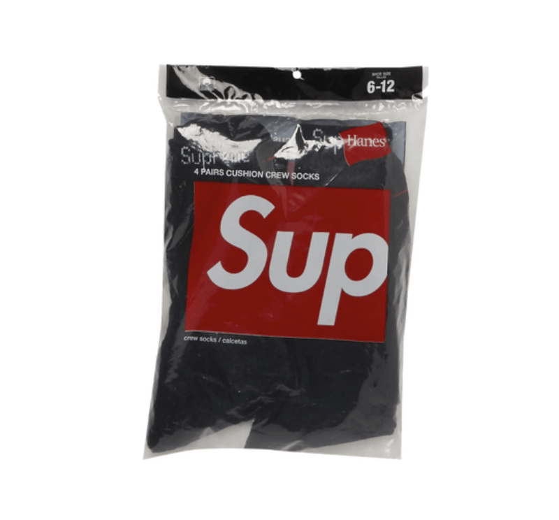 Hanes × Supreme Supreme x Hanes Crew Socks Black 4 Pack Size ONE SIZE - 2 Thumbnail