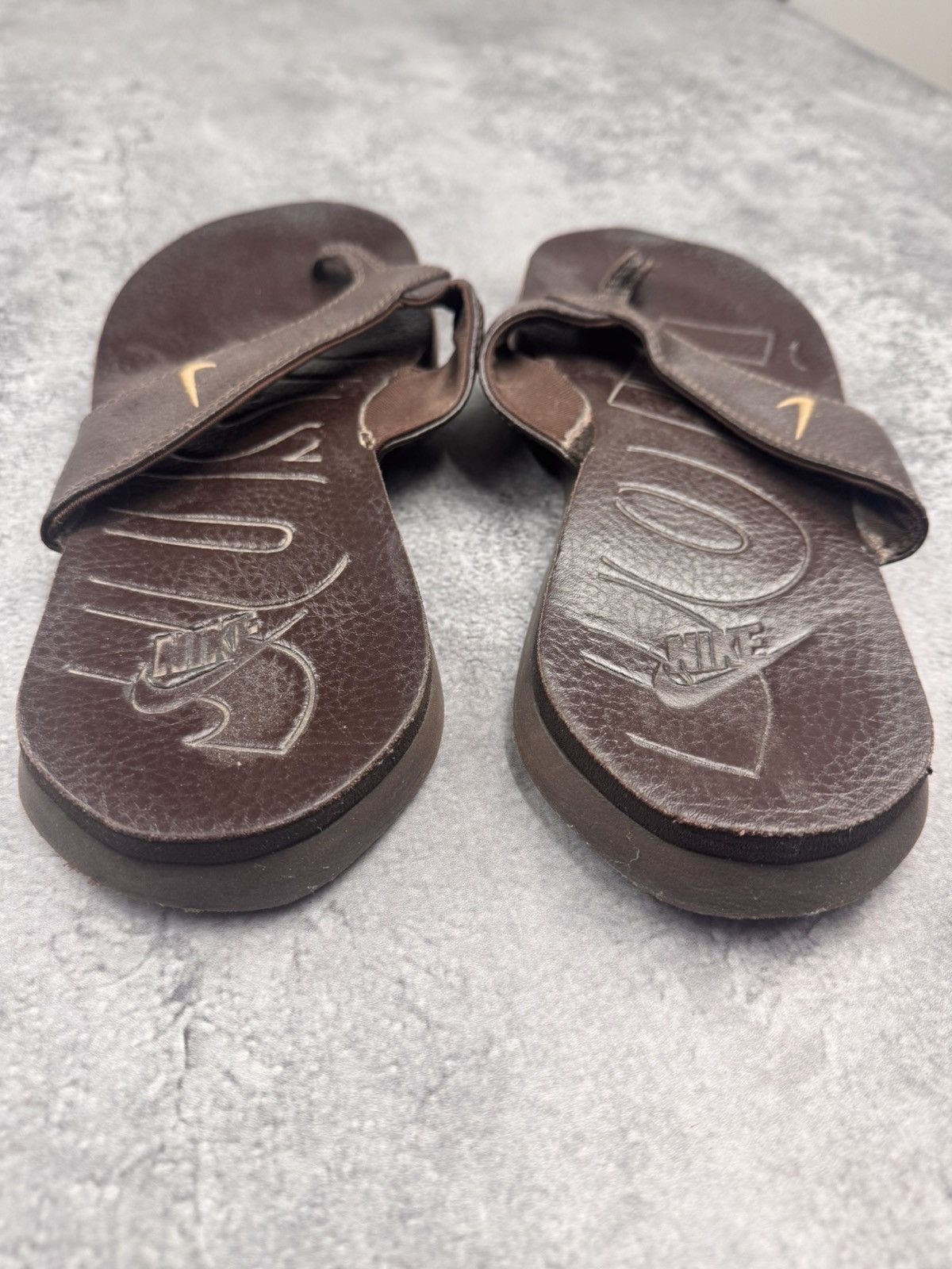 Nike Nike Men’s Leather Flip Flops Brown Size 46 Size US 12 / EU 45 - 7 Thumbnail