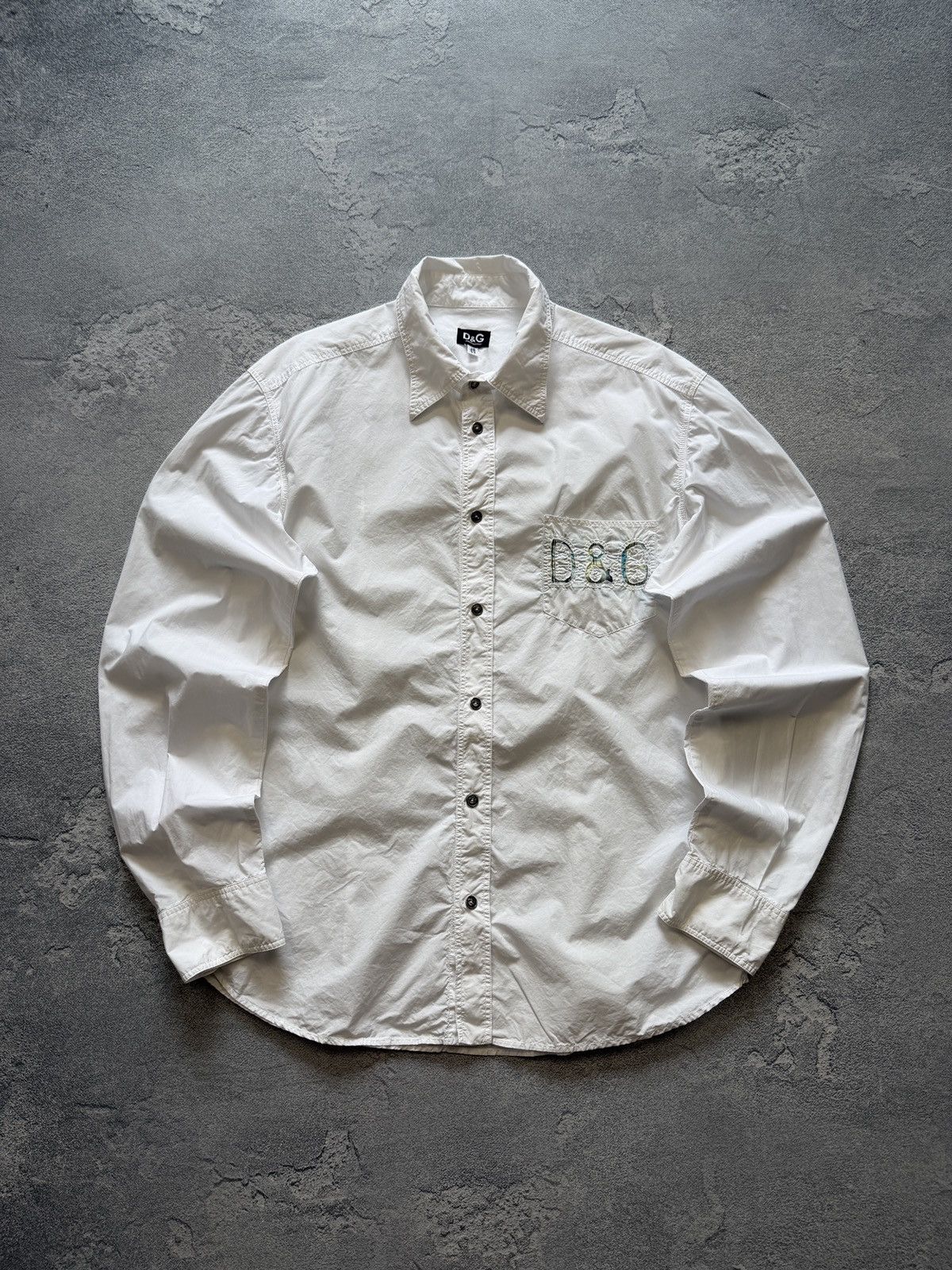 Dolce & Gabbana Dolce & Gabbana Big Logo Shirt Button Ups Vintage Size US L / EU 52-54 / 3 - 1 Thumbnail