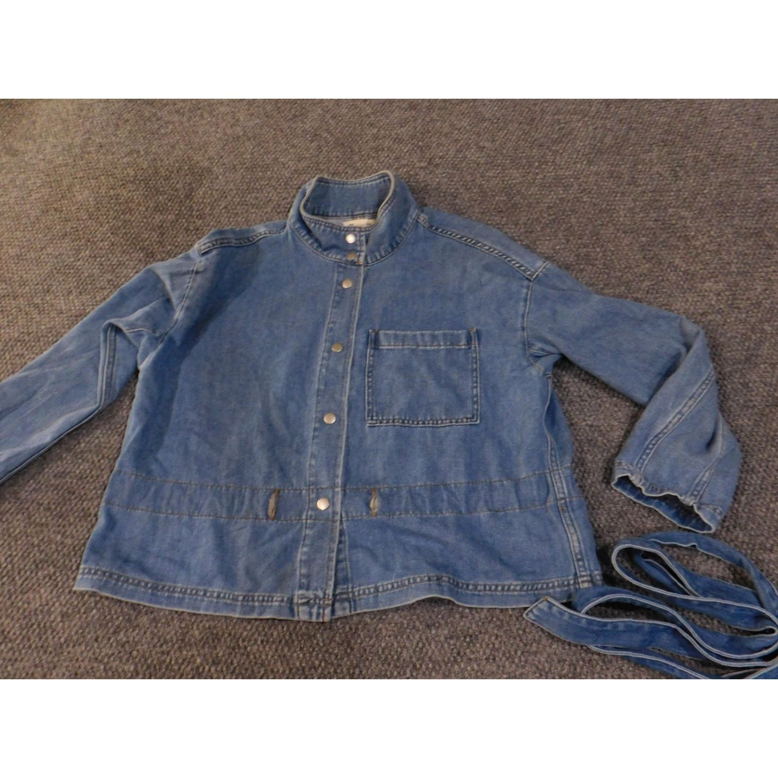 Madewell Madewell Jacket Womens Medium Blue Denim Chore Coat Utility Workwear Belted Size M / US 6-8 / IT 42-44 - 2 Thumbnail