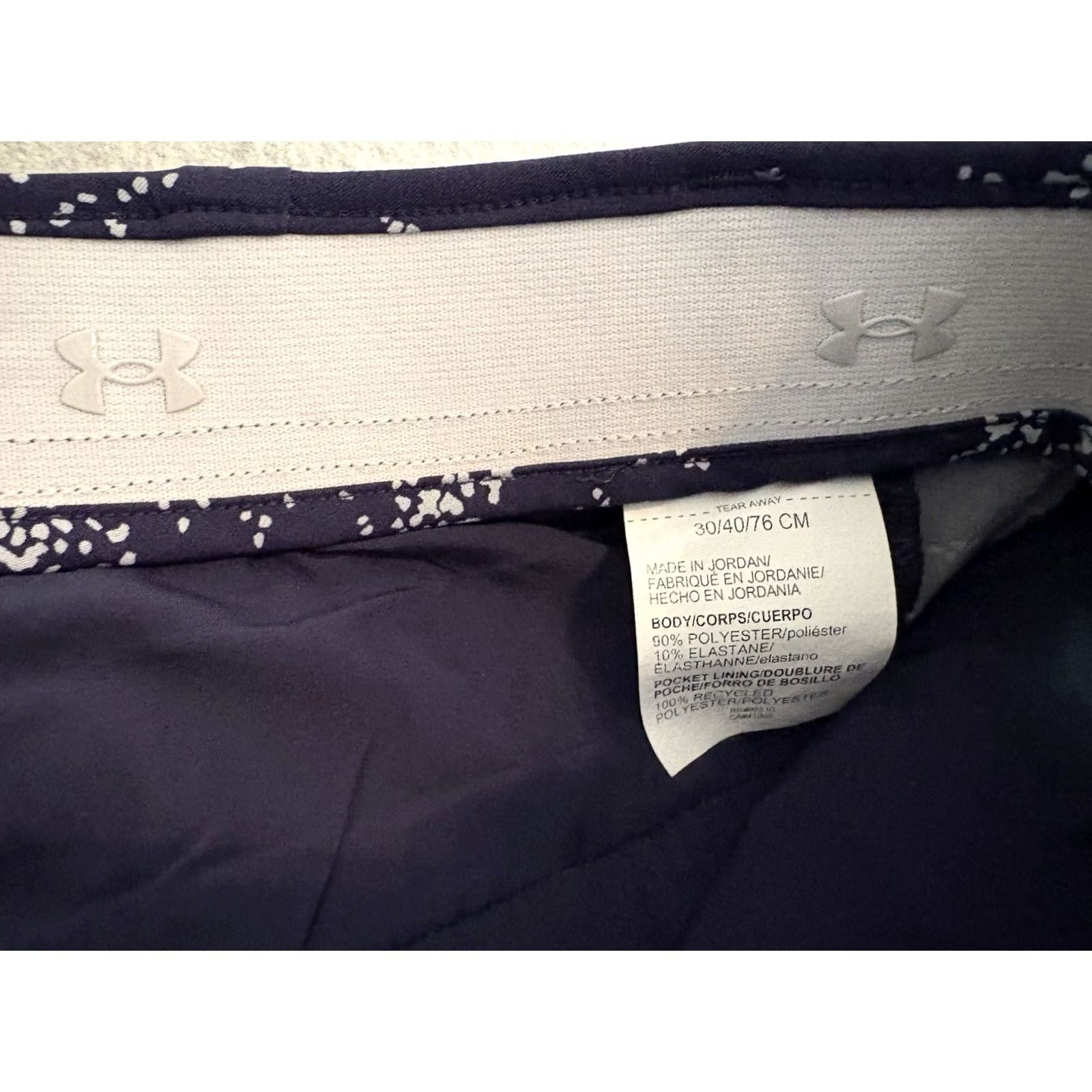 Under Armour Under Armour UA Printed Golf Shorts Mens Size 30 NWT Blue, Regular, Polyester Elastane, Golf Activewear, Waist 30, Athletic Short, Zip Closure Mens Size US 30 / EU 46 - 3 Thumbnail