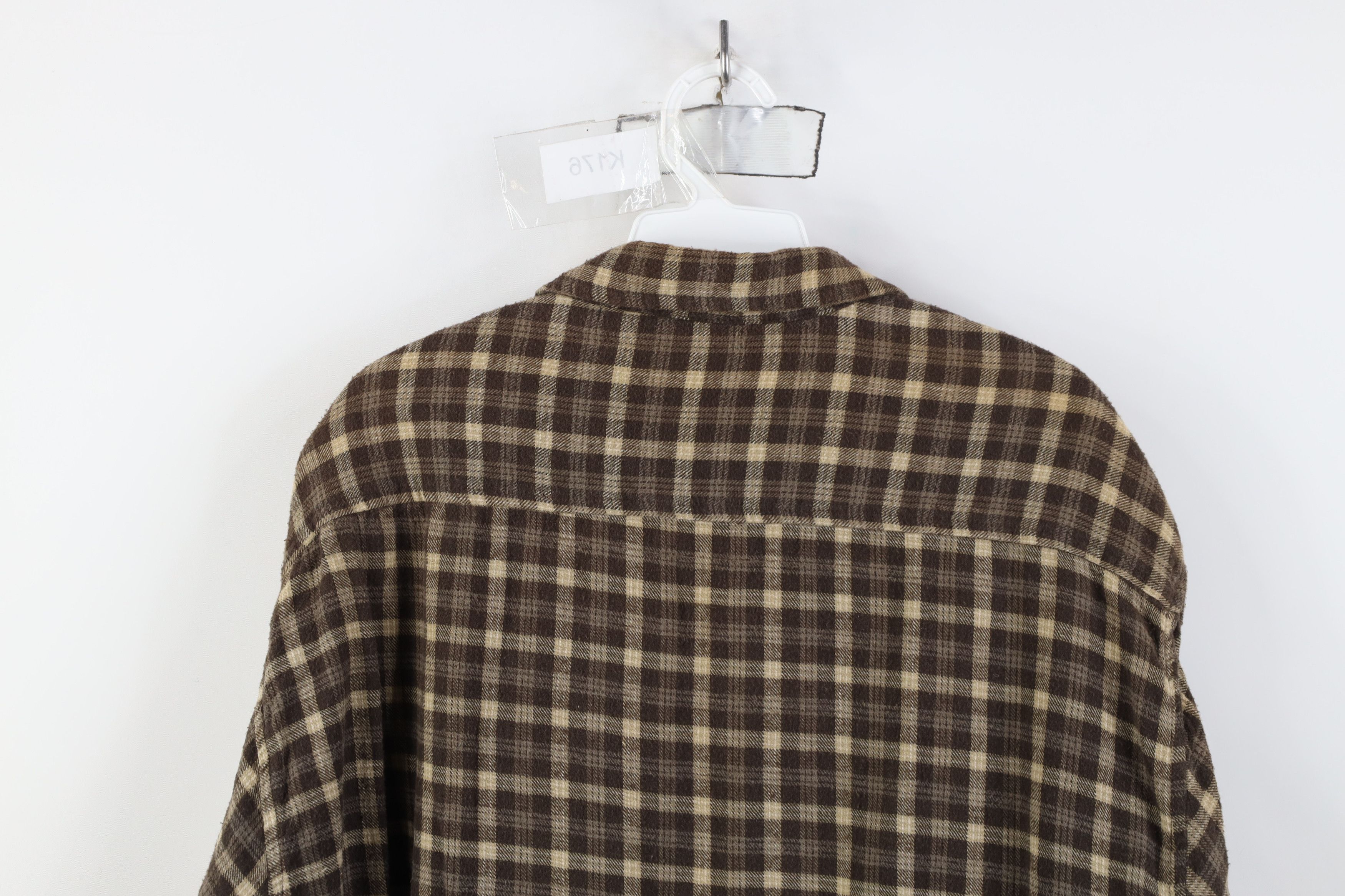 Vintage Vintage 90s Streetwear Collared Button Shirt Brown Plaid Size US XL / EU 56 / 4 - 11 Thumbnail