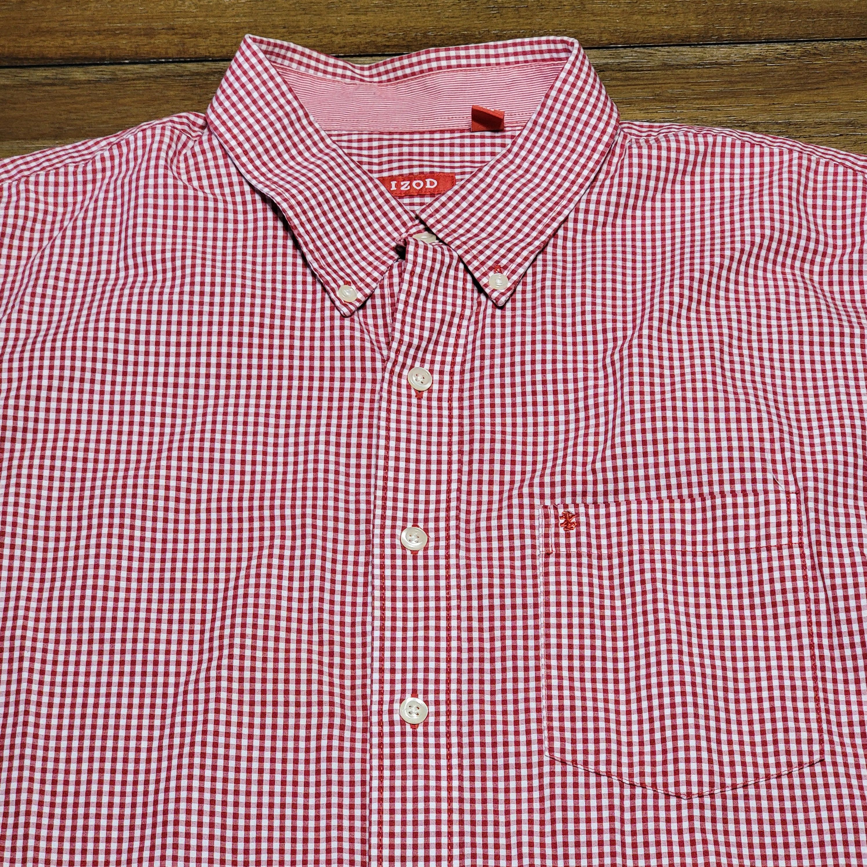 Izod IZOD Full Button LS Tiny Red & White Squares - Size XXL Size US XXL / EU 58 / 5 - 2 Thumbnail