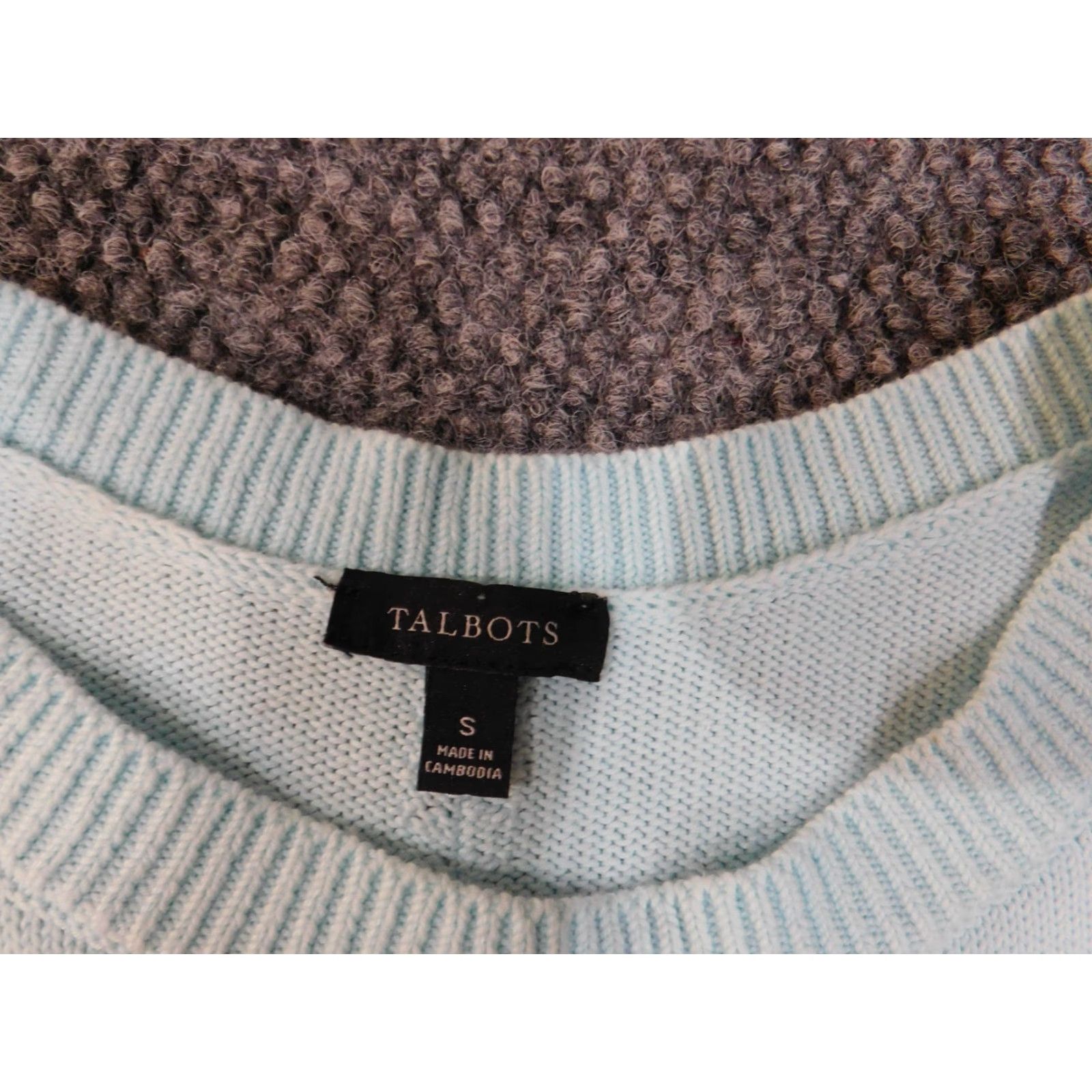 Talbots Talbots Sweater Womens Small Blue Pullover Cotton Knit Stretch Casual Crew Neck Button Knit Solid Modern Regular Mens? Wait. Size S / US 4 / IT 40 - 5 Thumbnail