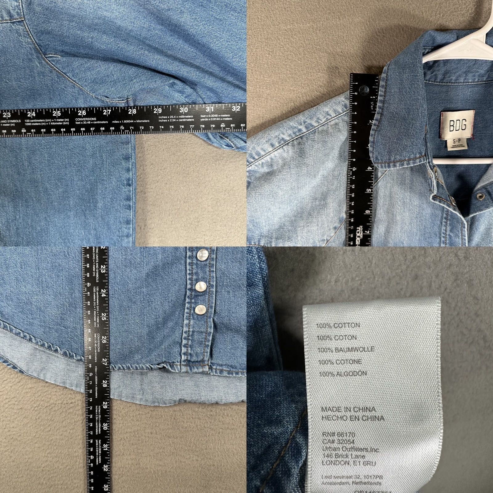 Urban Outfitters BDG Urban Outfitters Denim Shirt Womens Small Plus Blue Pearl Snap Western Faded Size S / US 4 / IT 40 - 8 Thumbnail