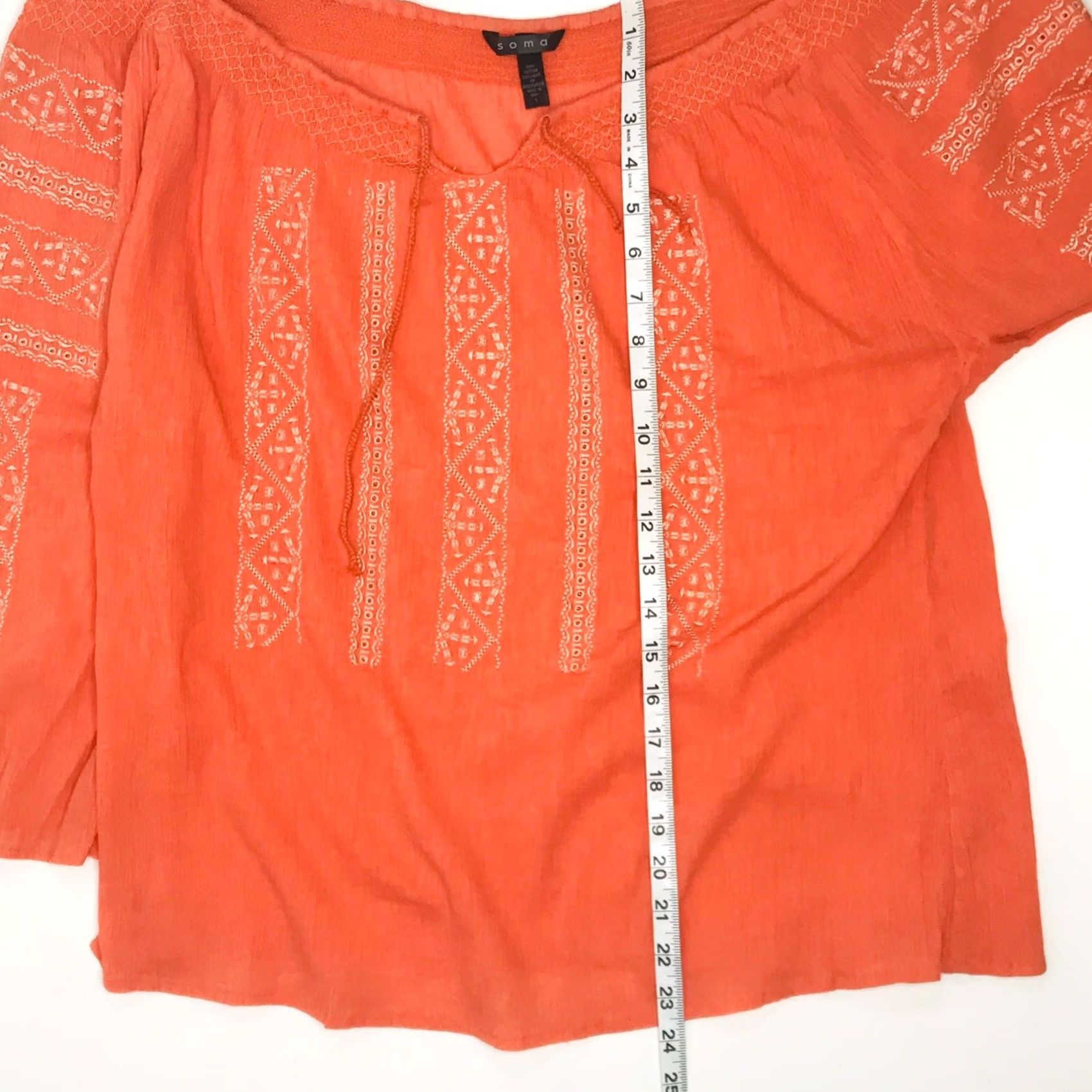 Vintage Soma Womens Small 1 Orange Embroidered Relaxed Fit Casual Travel Size S / US 4 / IT 40 - 5 Thumbnail