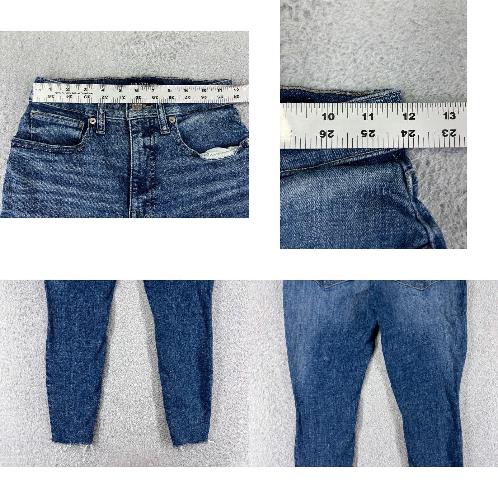 Lucky Brand Lucky Brand Jeans Women 2 Blue Denim Ankle Skinny Distressed Raw Hem Taper Size 26" / US 2 / IT 38 - 9 Thumbnail