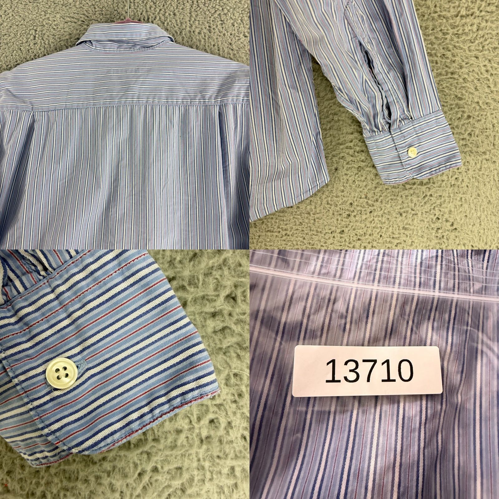 Vintage VINTAGE Barneys New York Button-Up Shirt Mens Large Blue Striped Long Sleeve Size US L / EU 52-54 / 3 - 9 Thumbnail