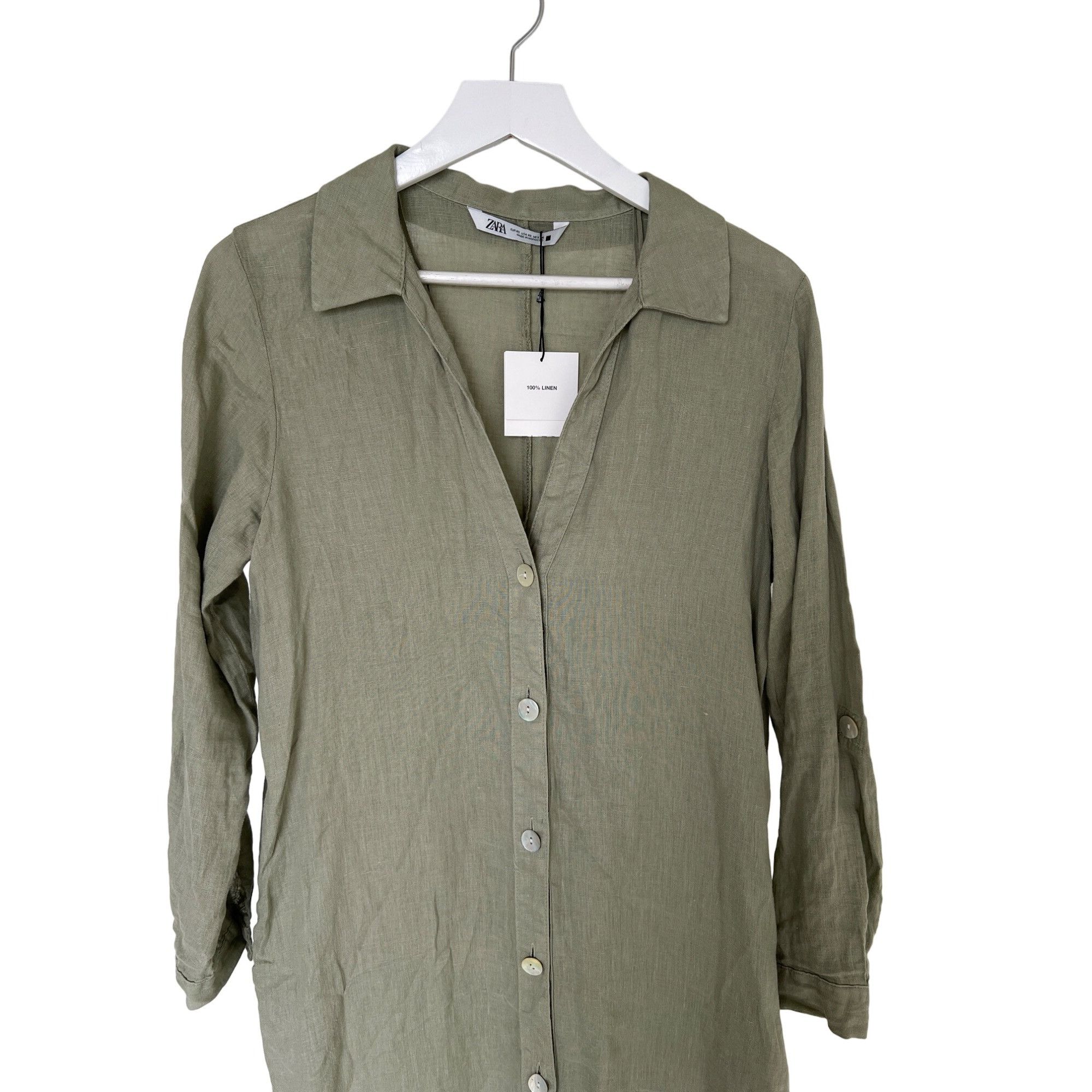 Zara Zara Linen Button Up Tunic Size XS / US 0-2 / IT 36-38 - 6 Thumbnail