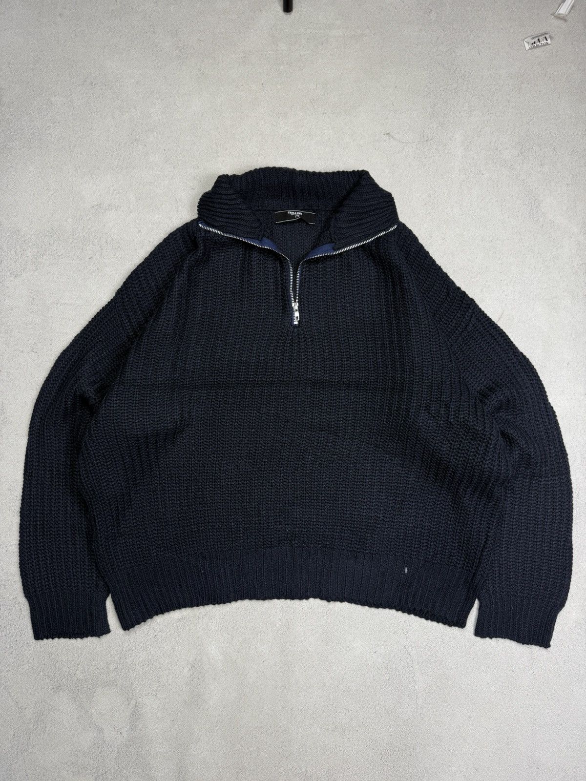 Japanese Brand Trillion Knit Half Zip Sweater Boxy Fit Size US M / EU 48-50 / 2 - 2 Thumbnail