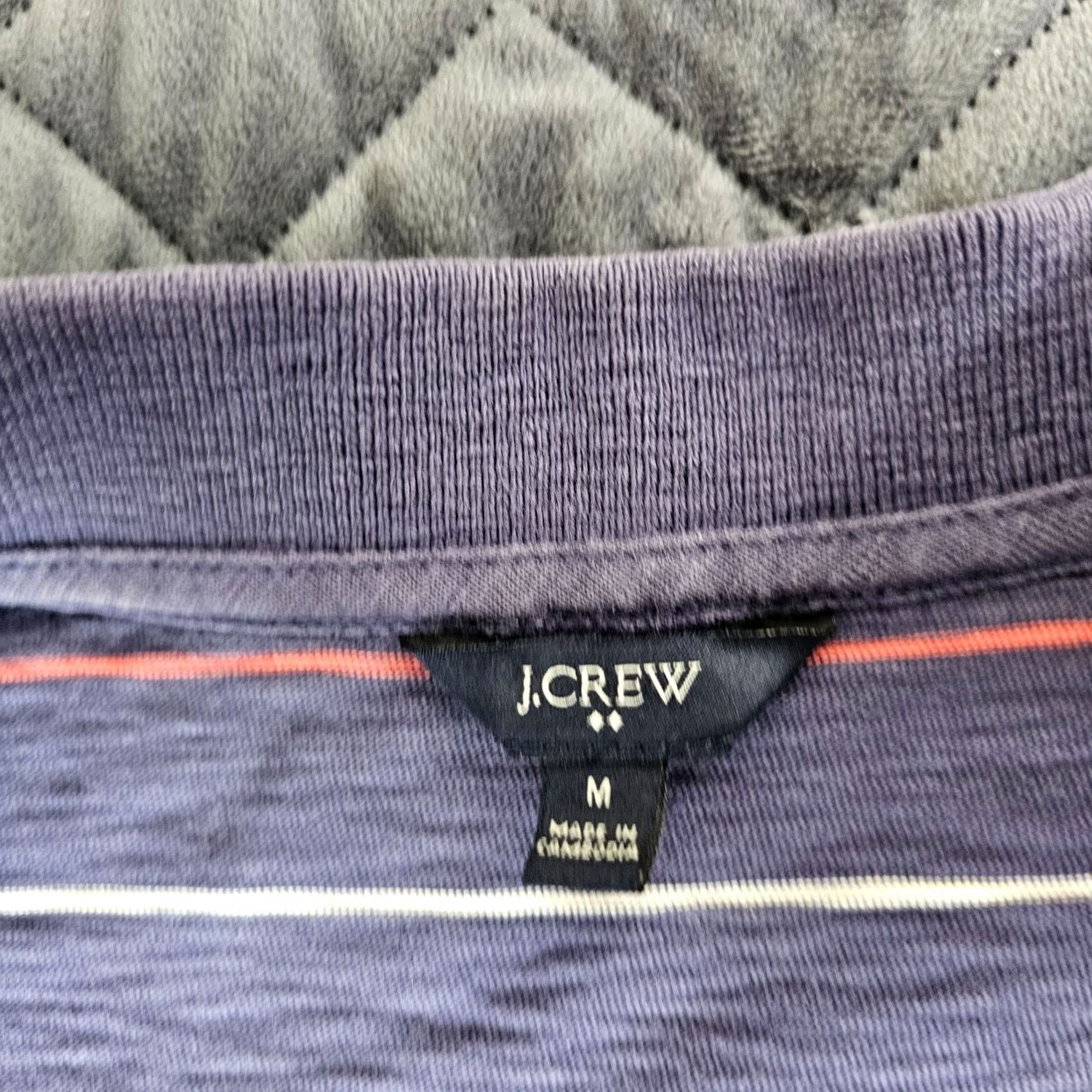 J.Crew J.CREW Polo Shirt Men's M Short Sleeve Purple Stripe Lightweight Performance Polo Shirt Core Sports Logo Embroidered Breathable Casual Golf Walking Size US M / EU 48-50 / 2 - 2 Thumbnail