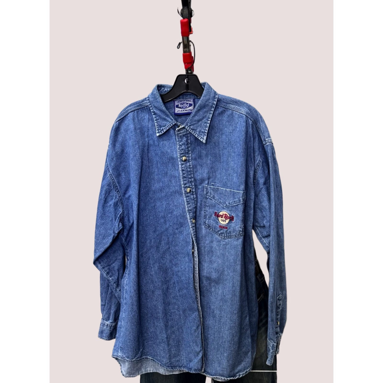 Hard Rock Cafe RARE Hard Rock Cafe Paris Denim LONG SLEEVE SHIRT XL Mens Multicolor Denim LONG SLEEVE SHIRT XL Mens 90s? (adjusted) Size US XL / EU 56 / 4 - 1 Thumbnail