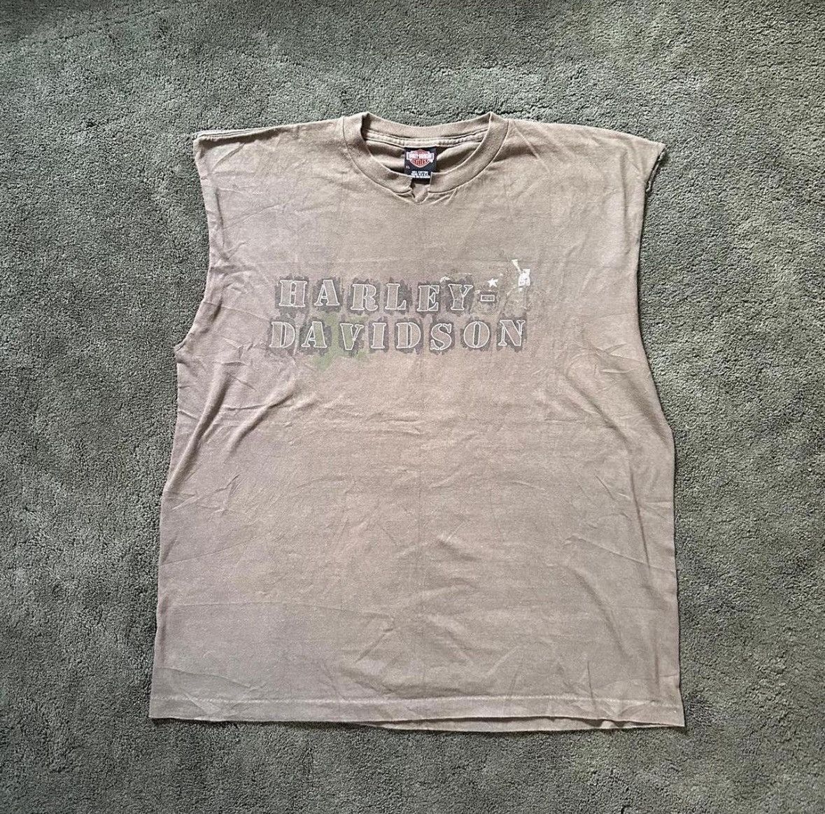 Harley Davidson Brown Harley Davidson sleeveless shirt single stitch Size US XL / EU 56 / 4 - 1 Thumbnail