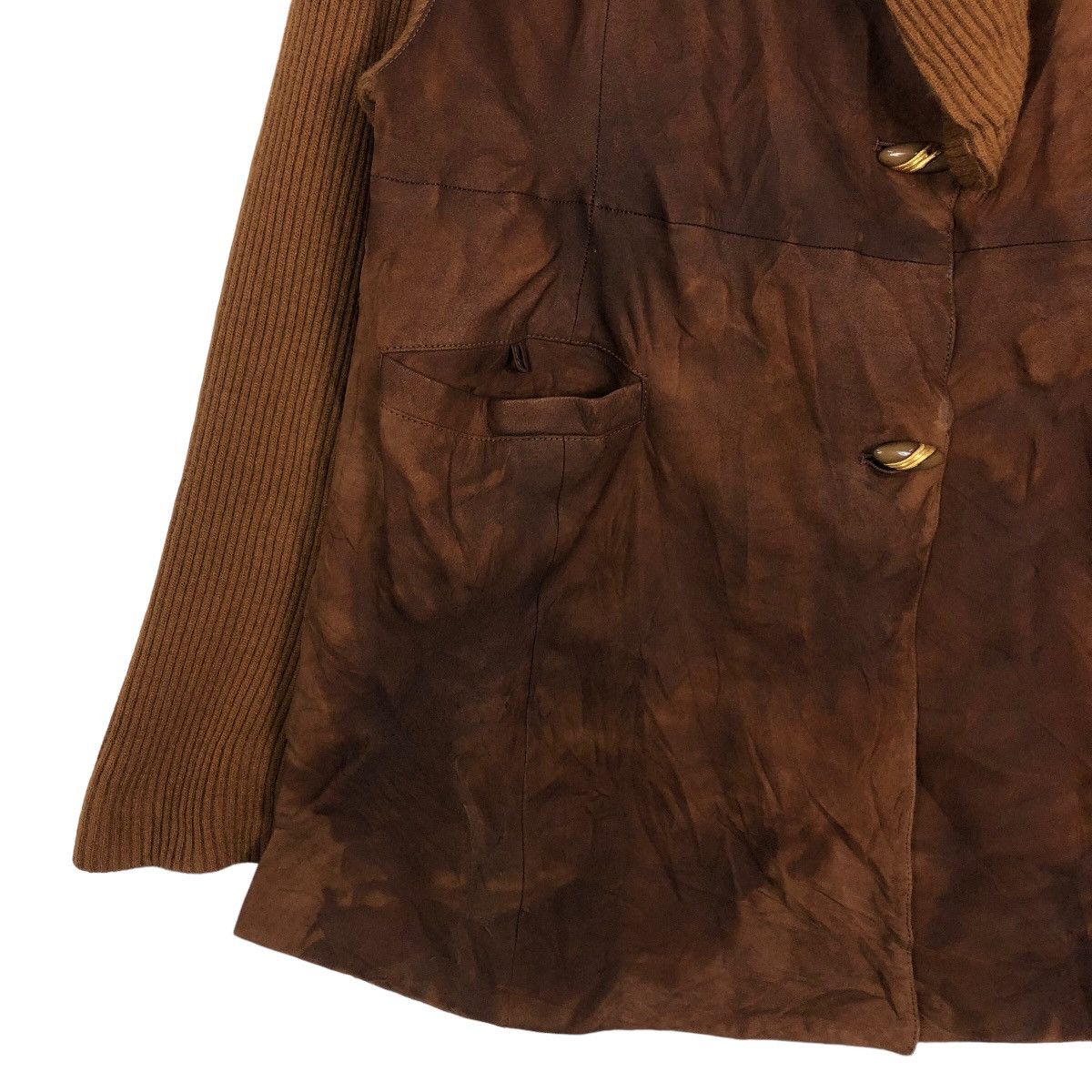 Issey Miyake 🔥Vintage Suede Leather Jacket Double Breast Japan Made Size US M / EU 48-50 / 2 - 4 Thumbnail