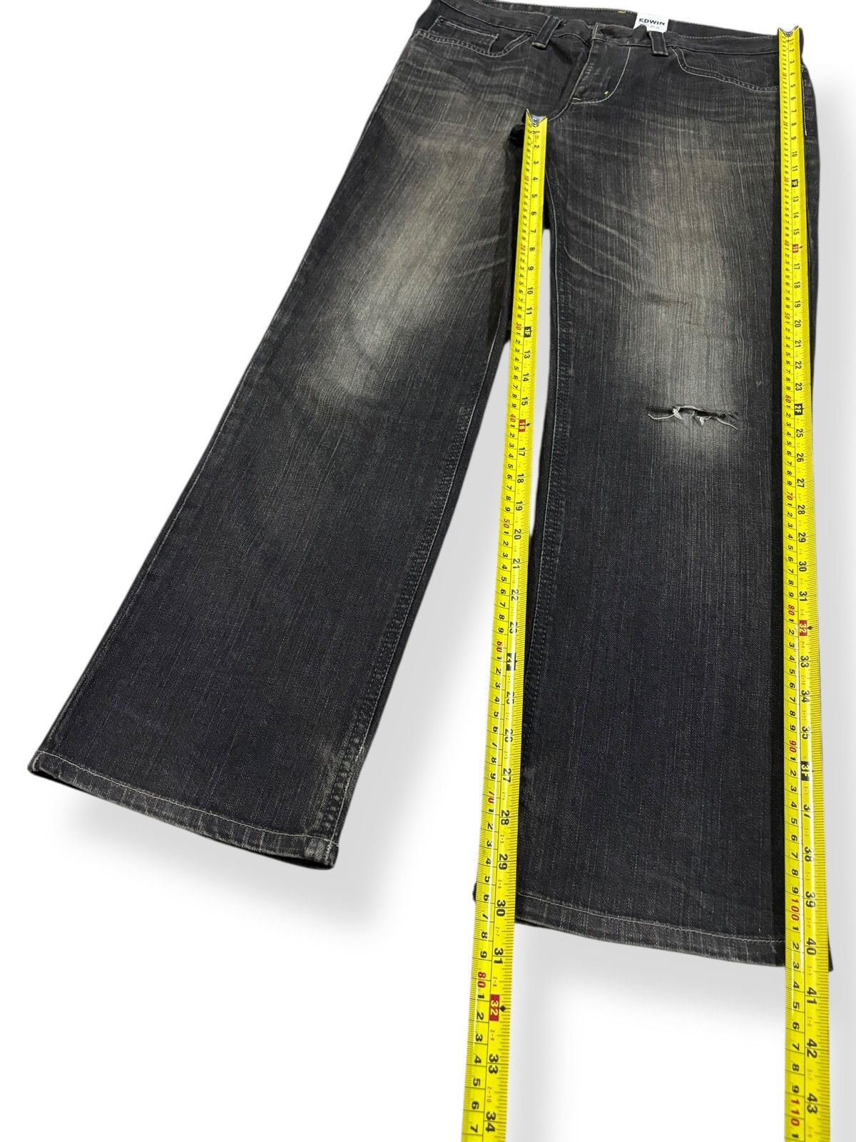 Edwin Vintage Edwin XV Edge Black Faded Distressed Jeans Size US 34 / EU 50 - 12 Thumbnail
