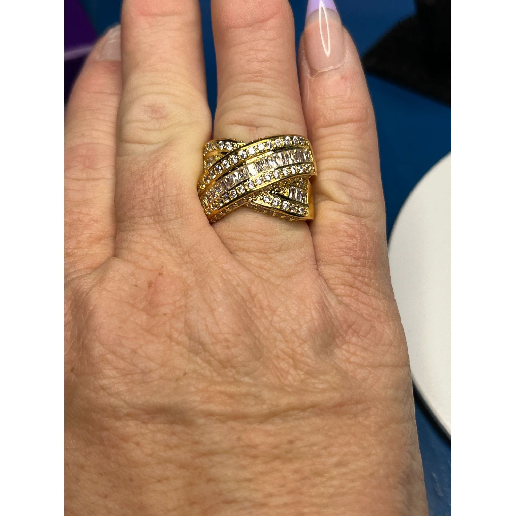 Other Palm Beach jewelry 3.64 TCW Baguette Cut CZ Gold Plated Cros Size ONE SIZE - 6 Thumbnail