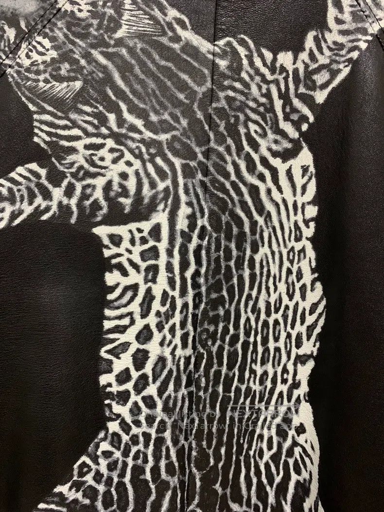 Saint Laurent Paris Saint Laurent Paris Black Lamb Leather Leopard Print Jacke Size US S / EU 44-46 / 1 - 6 Thumbnail