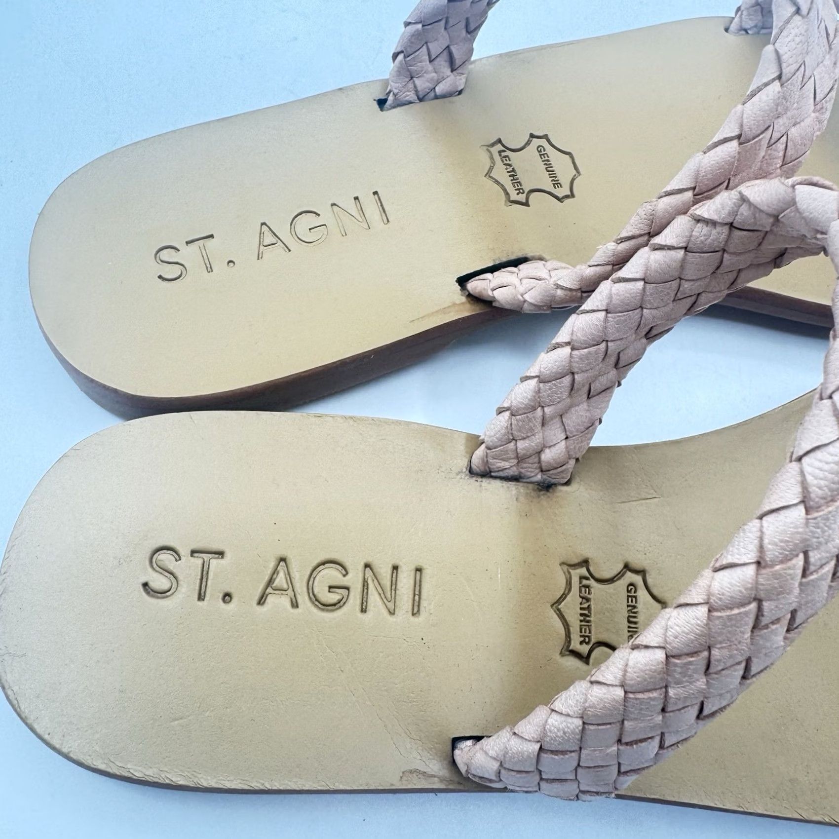 St. Agni St. Agni Julie Braided Leather Sandals Slide Sandal Brown Seashell 37 6.5/7 Women M Size Holiday Summer Spring Size US 6.5 / IT 36.5 - 5 Thumbnail