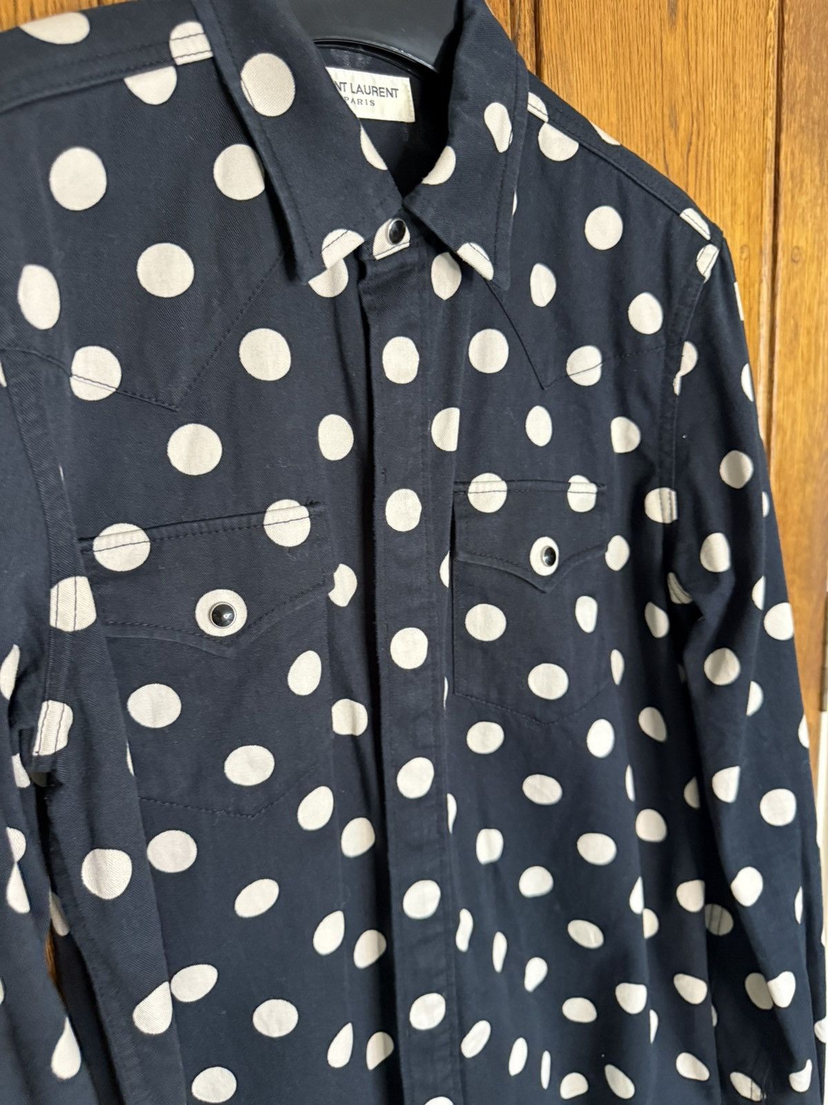 Saint Laurent Paris Saint Laurent black polka dot western denim shirt XL Grail Size US XL / EU 56 / 4 - 12 Thumbnail