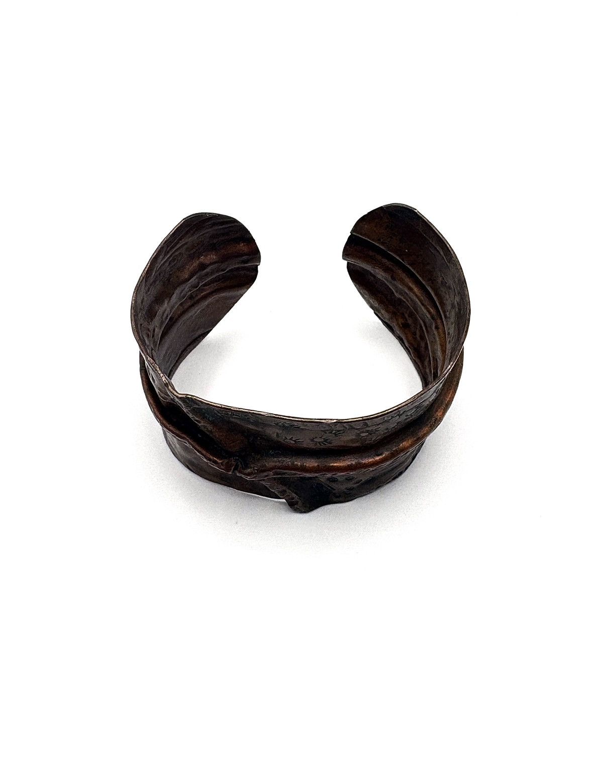 Japanese Brand Handmade Hammered Copper Cuff Bangle Size ONE SIZE - 7 Thumbnail