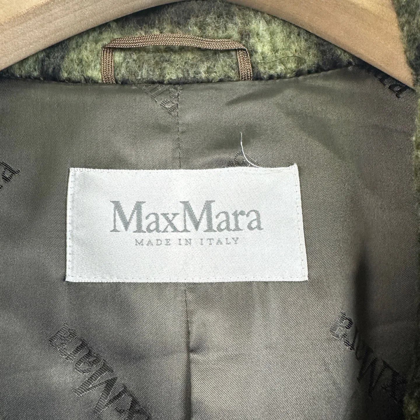 Max Mara MaxMara Green Plaid Wool Short Coat. Size S / US 4 / IT 40 - 4 Thumbnail