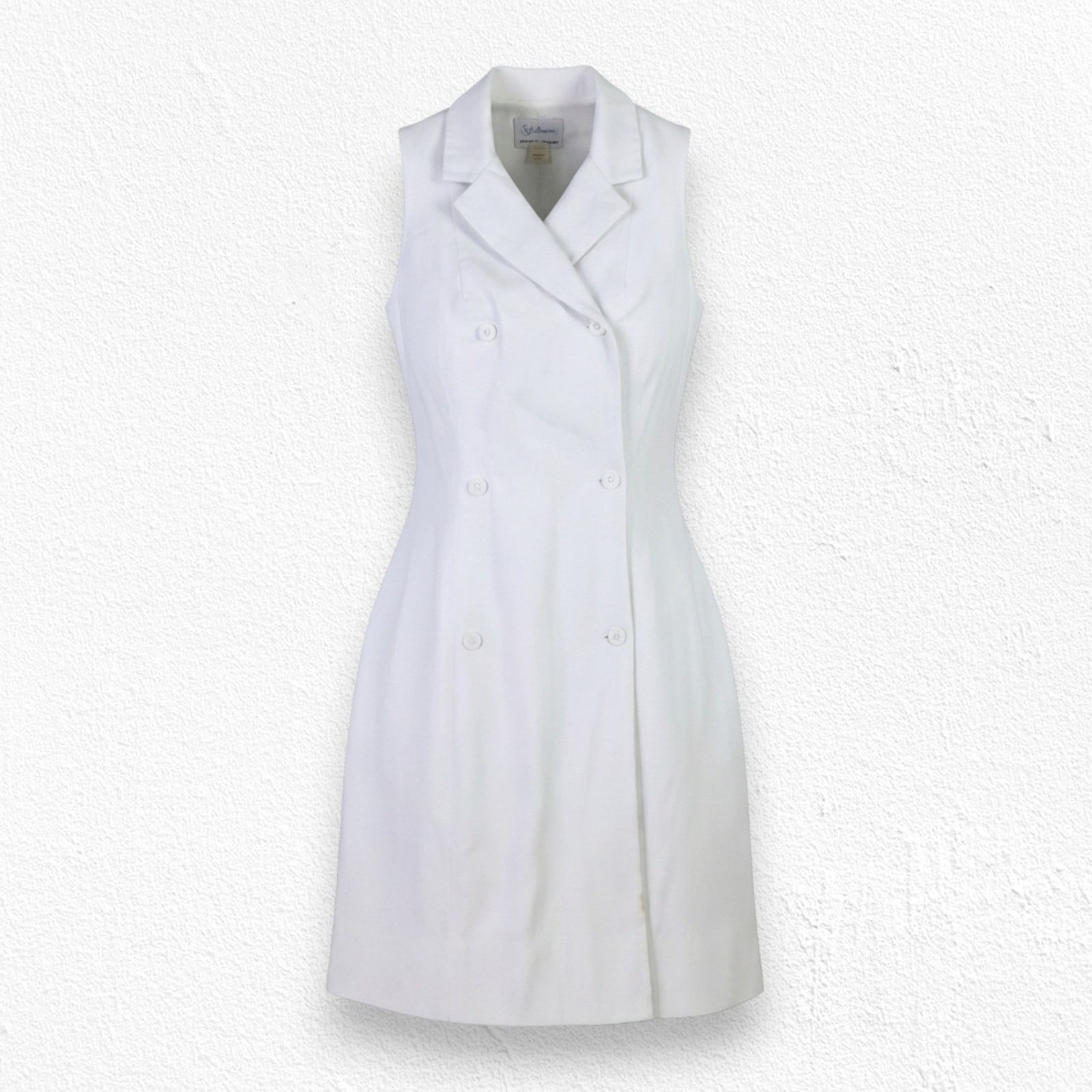 60s White Sleeveless Retro Sportswear Dress Size 2