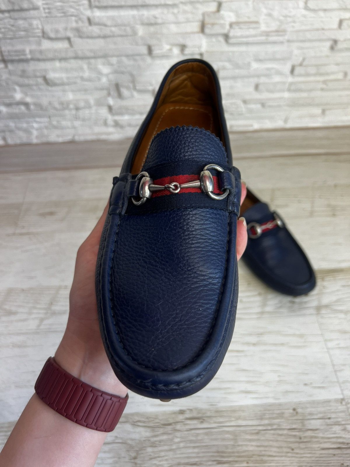 Gucci Gucci Dark Blue Leather Loafers Moccasins US 7.5 EU40.5 Size US 7.5 / EU 40-41 - 9 Thumbnail