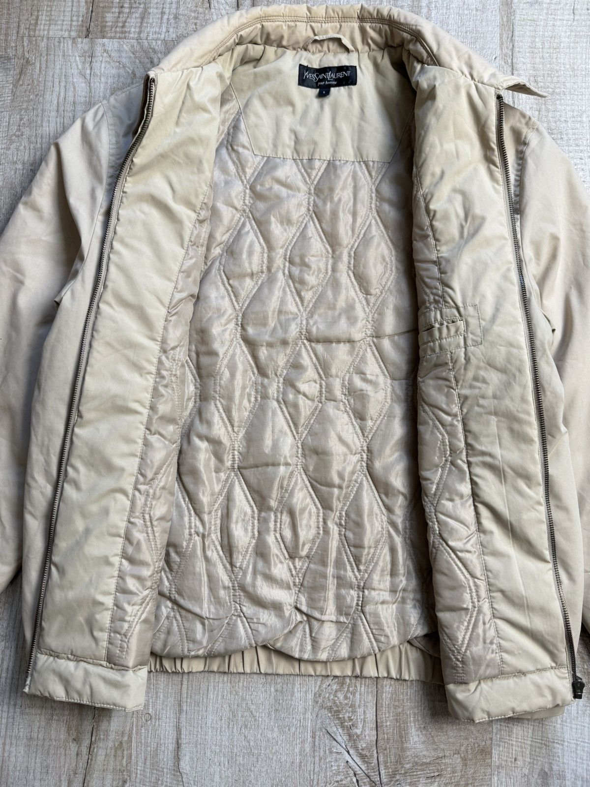 Yves Saint Laurent Vintage Yves Saint Lauren beige jacket bomber L Men Size US L / EU 52-54 / 3 - 15 Thumbnail