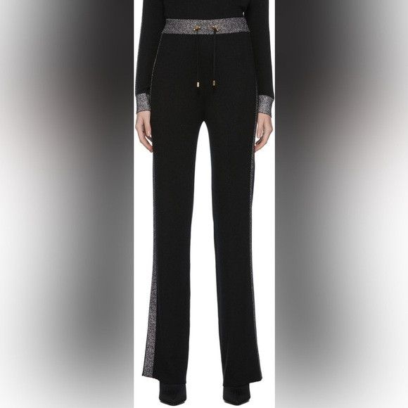 Balmain 🎀 BALMAIN NEW merino Lurex Striped Straight Knit Pants Size 26" / US 2 / IT 38 - 3 Thumbnail