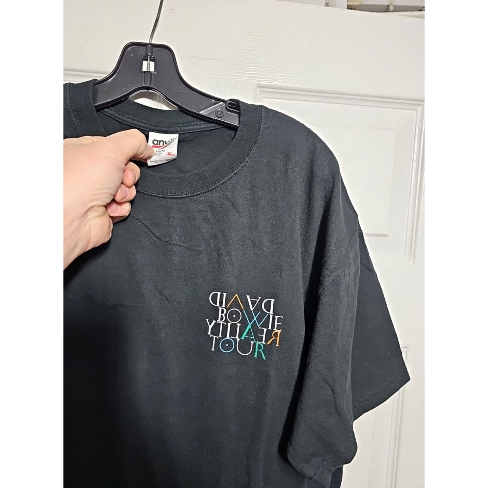 Vintage VINTAGE Rare David Bowie Band Reality Tour Local Crew Shirt XL Men Blue T-Shirt Band Size US XL / EU 56 / 4 - 2 Thumbnail