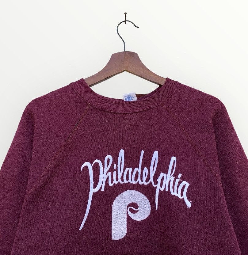 MLB × Vintage Rare! Vintage 80s MLB Philadelphia Phillies Sweatshirt Size M / US 6-8 / IT 42-44 - 3 Thumbnail