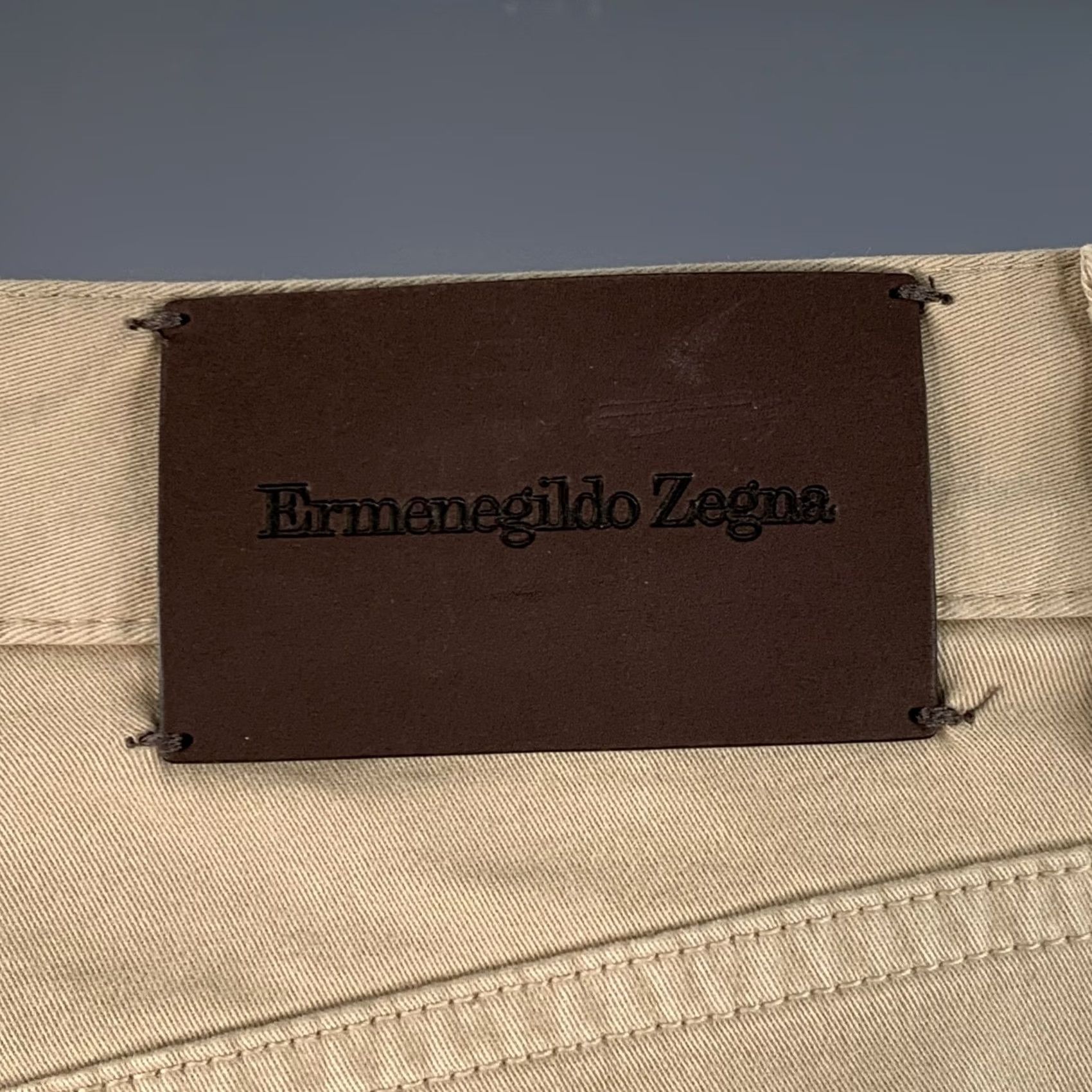Ermenegildo Zegna ERMENEGILDO ZEGNA Khaki Cotton Blend Pants Size 30 Jean Cut Slim Straight Casual Mens Size US 30 / EU 46 - 3 Thumbnail