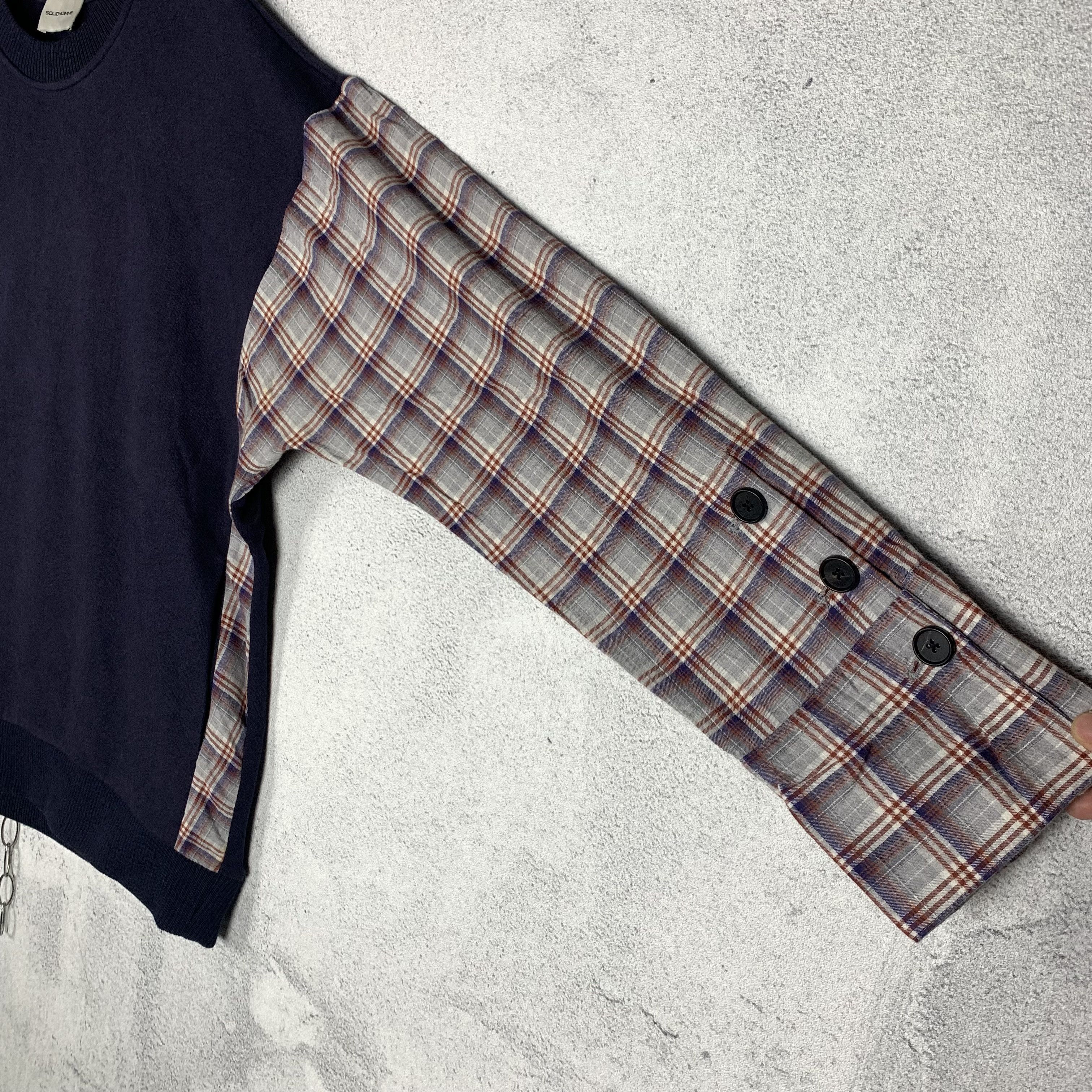 Solid Homme Solid Homme Sweatshirt Flannel Tartan Plaid Sleeves Size US M / EU 48-50 / 2 - 3 Thumbnail