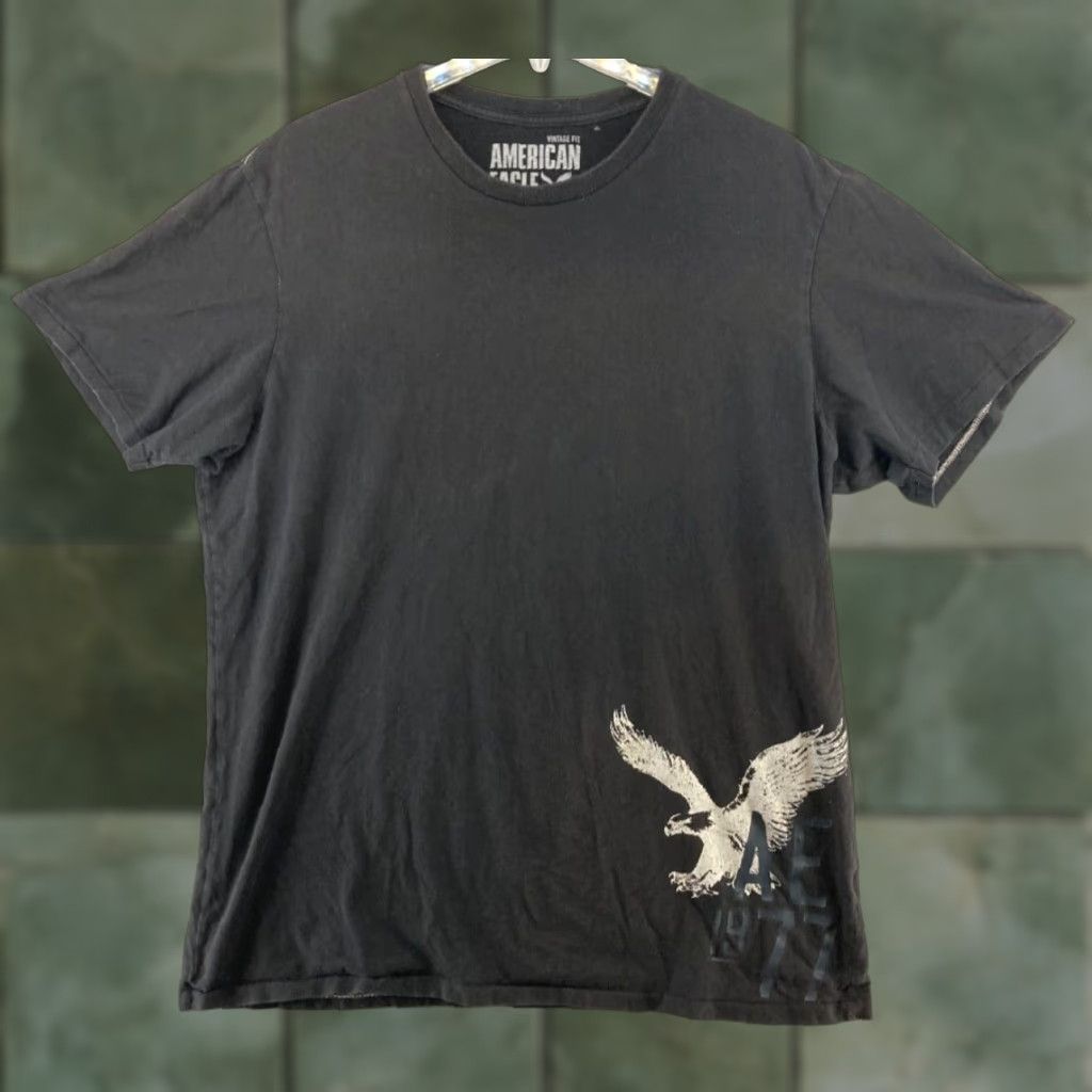 American Eagle Outfitters VINTAGE American Eagle T-Shirt Men XLT Black Graphic Print 90s Crew Neck Summer Size US XL / EU 56 / 4 - 1 Thumbnail