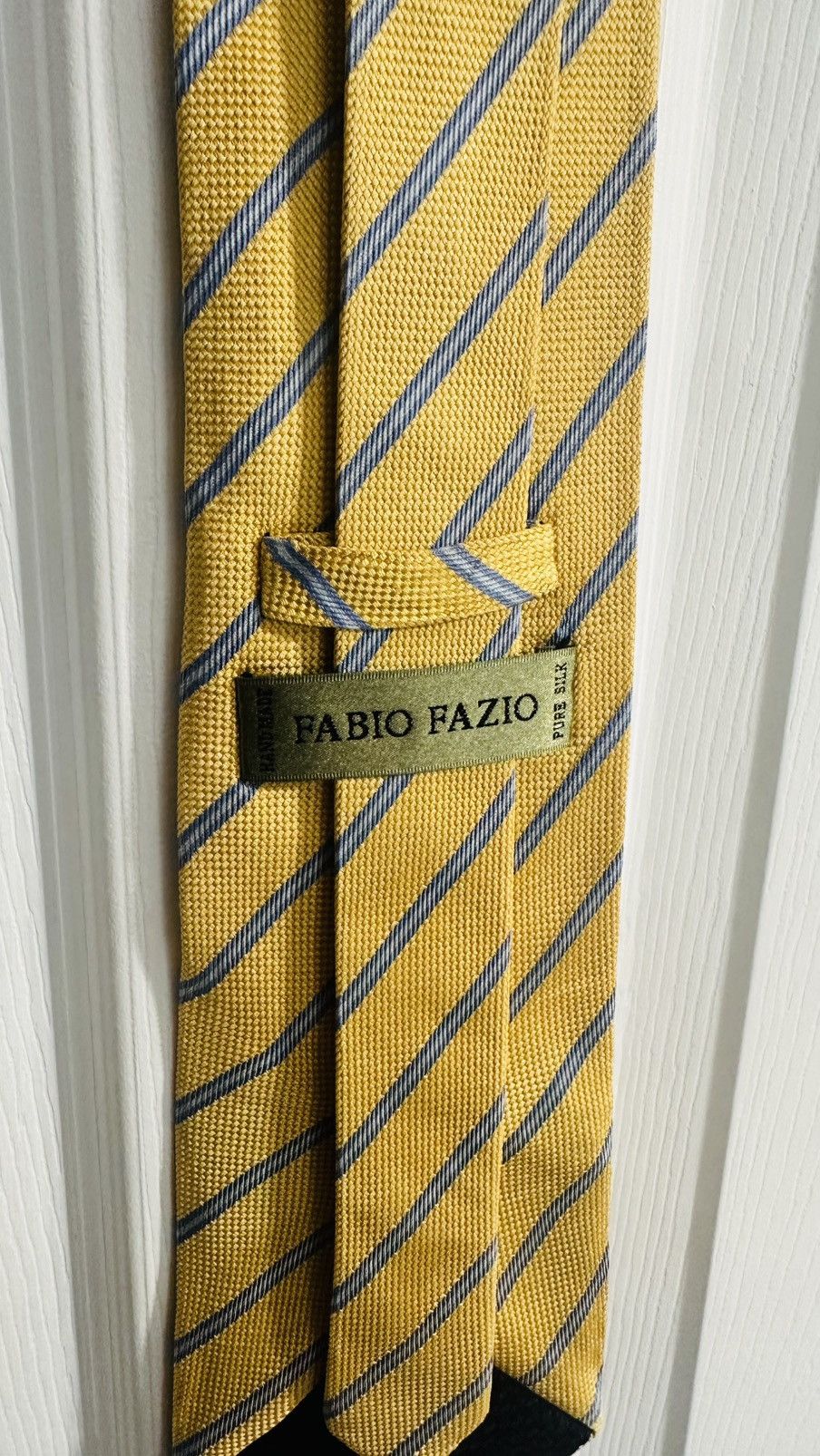 Other Fabio Fazio Men’s Silk Extra Long Tie Yellow and Blue Size ONE SIZE - 3 Thumbnail