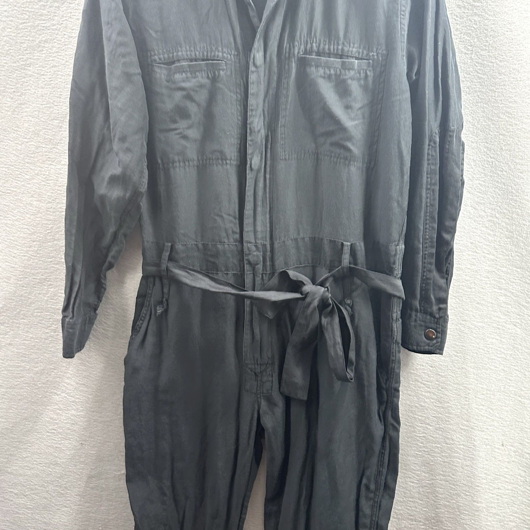 Vintage Brazeau Jumpsuit Womens Medium Belted Stretchy Silk Blend Tricot Quiet Luxury Size 32" / US 10 / IT 46 - 3 Thumbnail