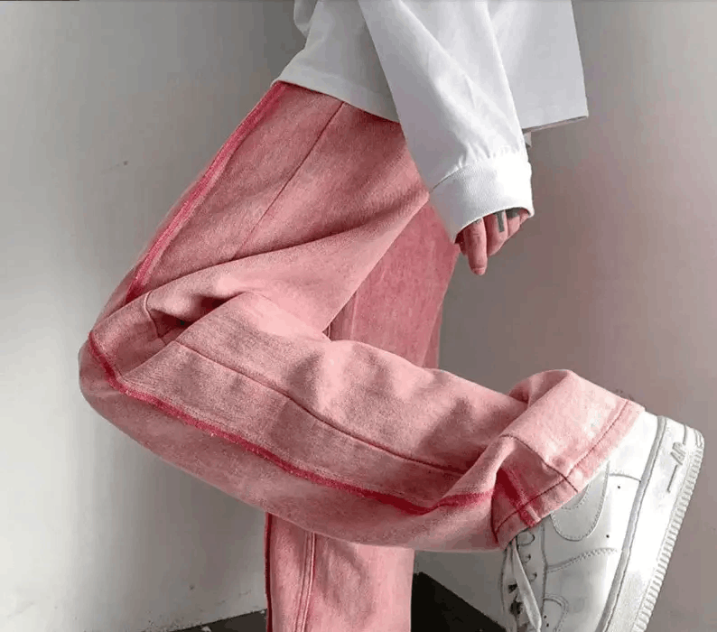 Japanese Brand × Vintage Vintage ribbed black loose fit pink denim Size US 32 / EU 48 - 2 Thumbnail