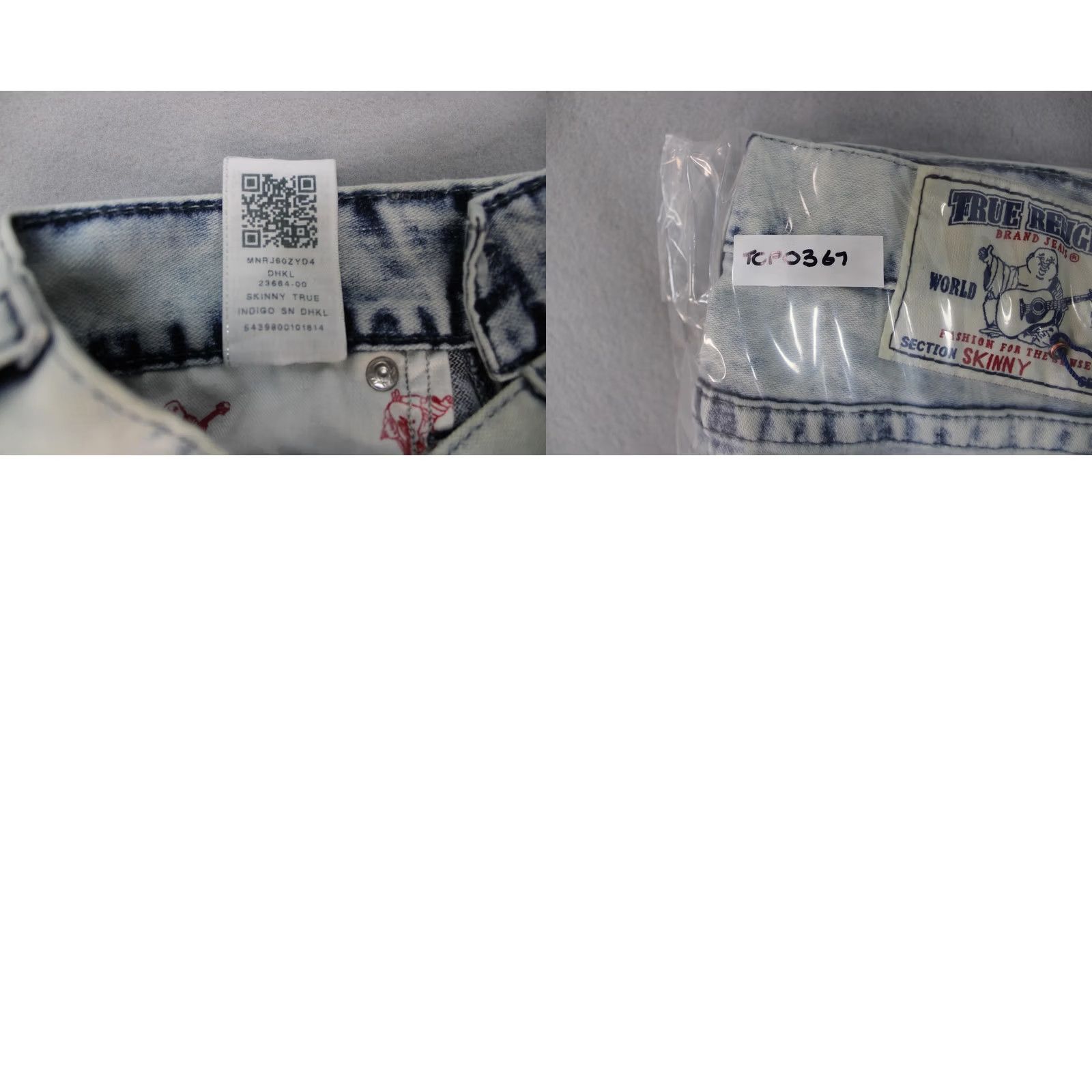 True Religion True Religion Jeans Mens 30 Skinny Light Wash Distressed Denim Pants Size US 30 / EU 46 - 9 Thumbnail