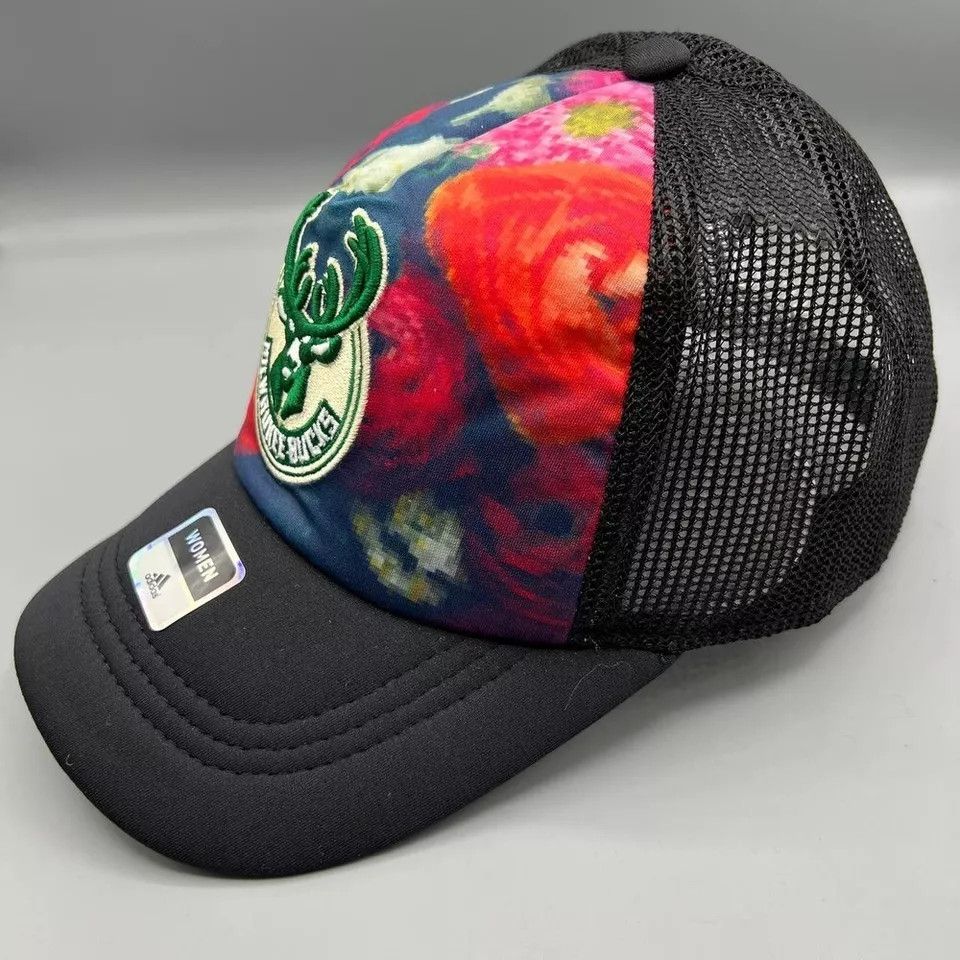Adidas Milwaukee Bucks Trucker Hat Women Adidas Snap Back Cap New Size ONE SIZE - 2 Thumbnail