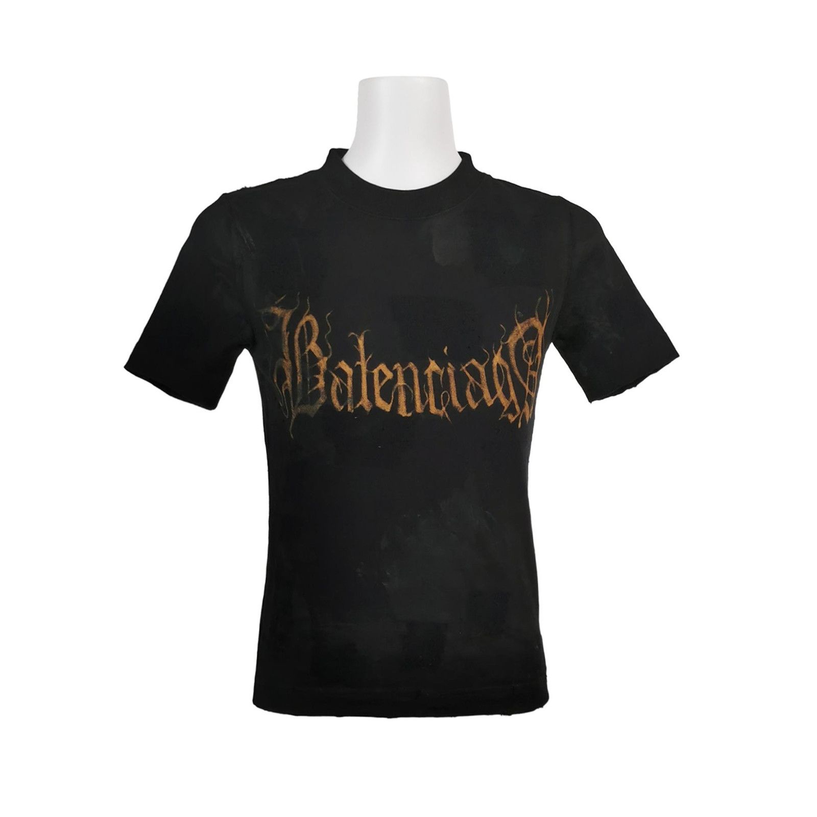 Balenciaga Balenciaga XS Black Logo Cotton T-Shirt Size XS / US 0-2 / IT 36-38 - 1 Thumbnail