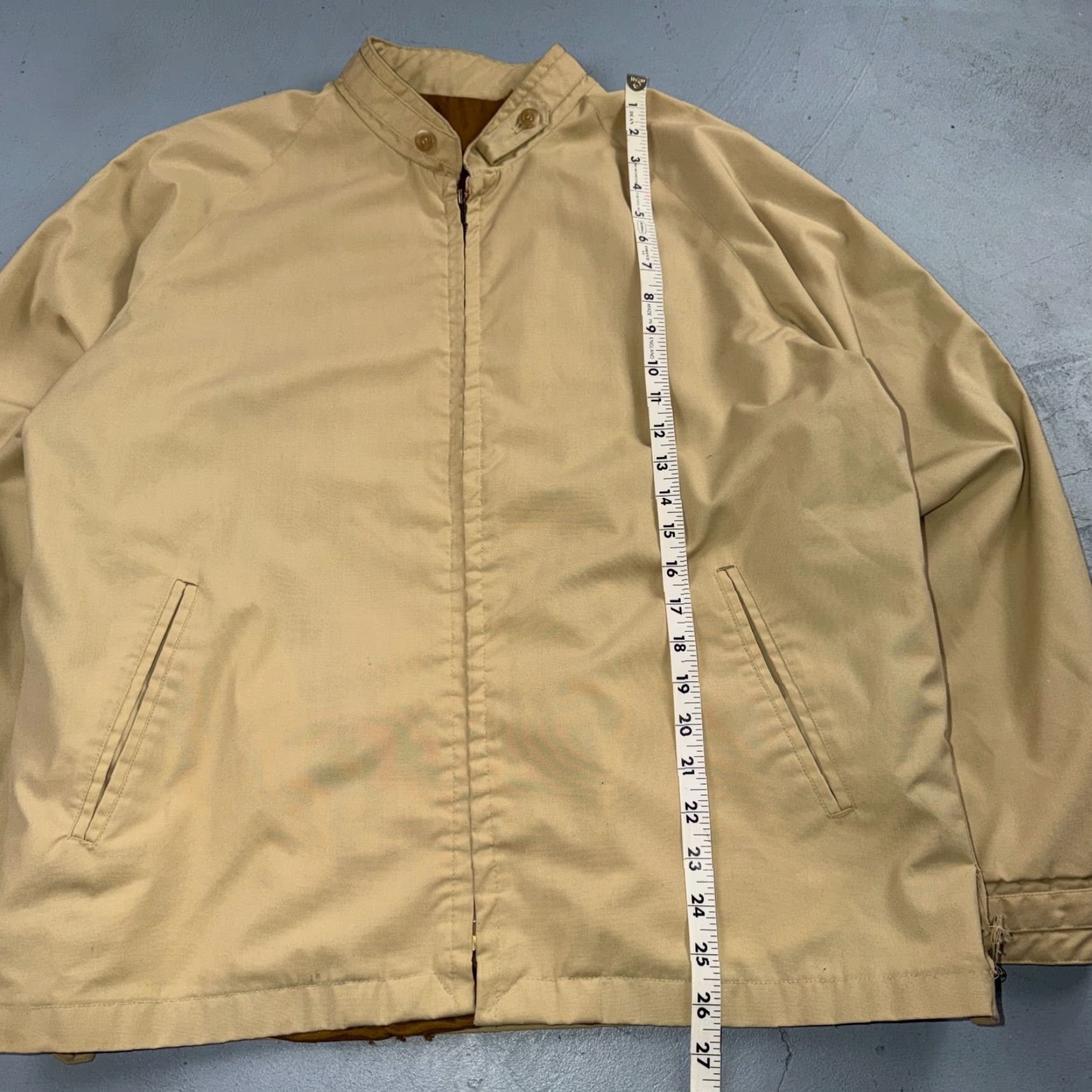 Vintage VTG 1960s Sportswear Jacket Rockabilly Long Sleeve Talon Ricky Windbreaker XL Khaki Mens (or Adults) - Rockabilly, Dupont Dacron Polyester Blend Size US XL / EU 56 / 4 - 7 Thumbnail