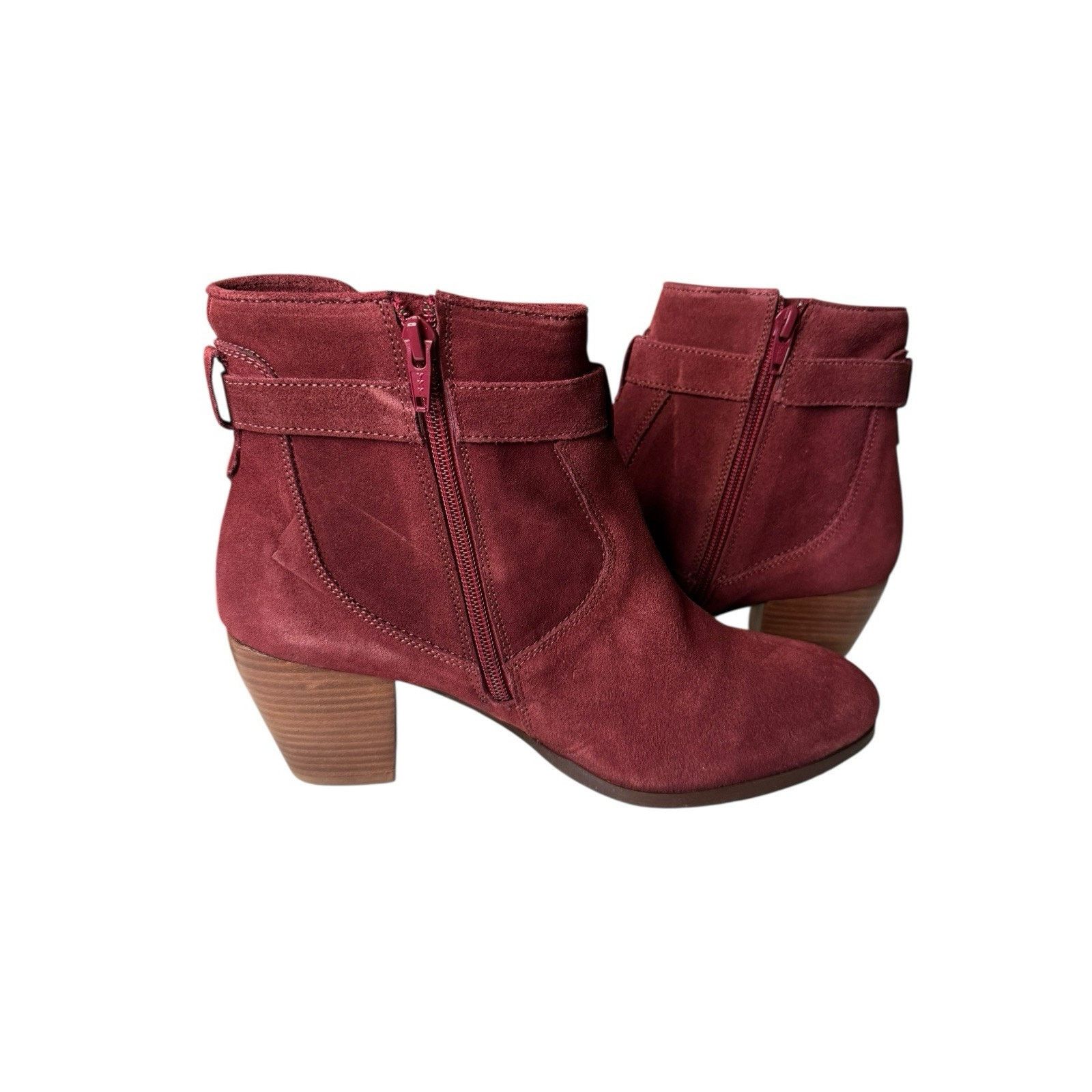 Other Diba NEW Sleek Bootie Burgundy Suede Gold Buckle Ankle Size US 9.5 / IT 39.5 - 5 Thumbnail