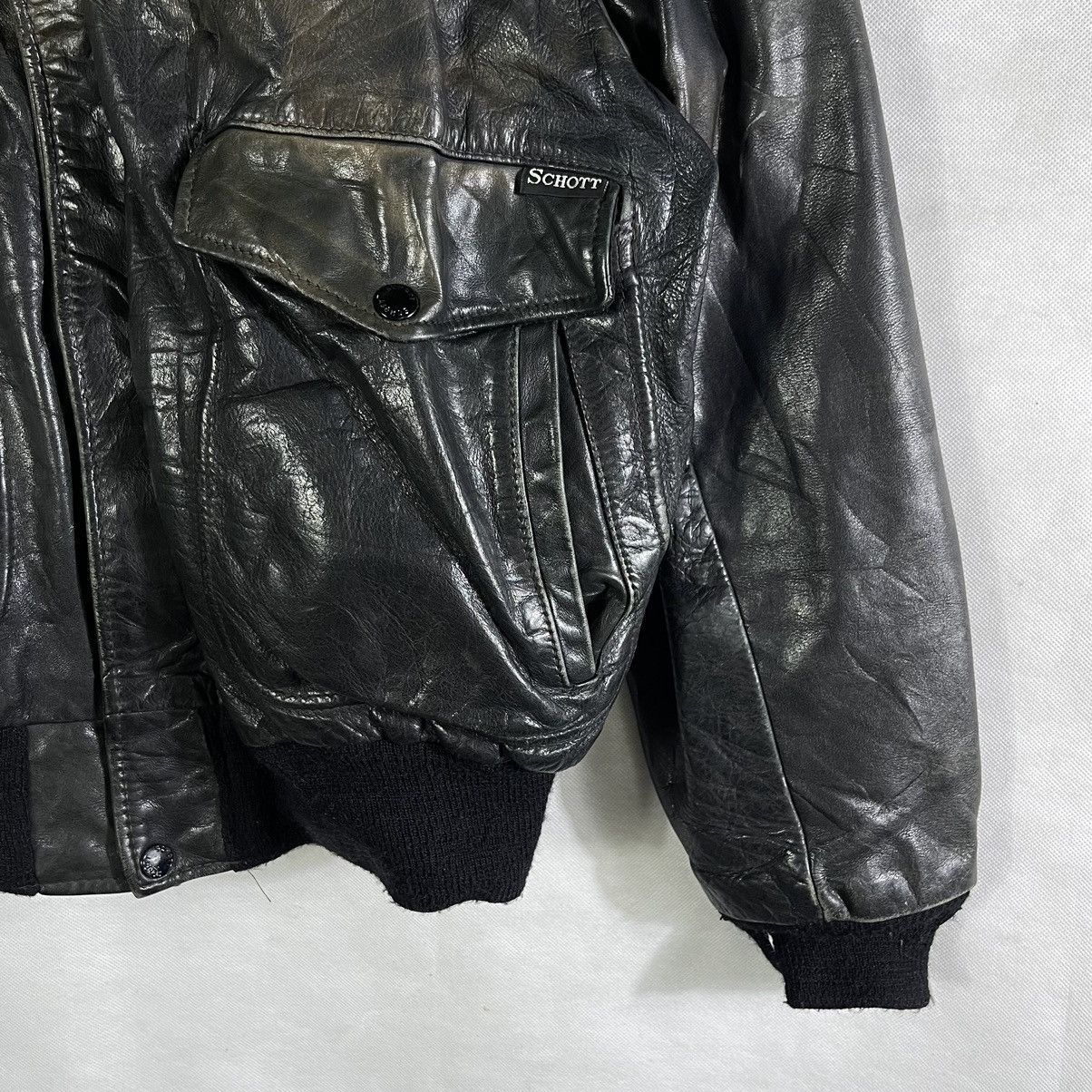 Schott Vintage 60s Schott A2 Bomber Leather Punk Motocycle Jacket Size US L / EU 52-54 / 3 - 5 Thumbnail