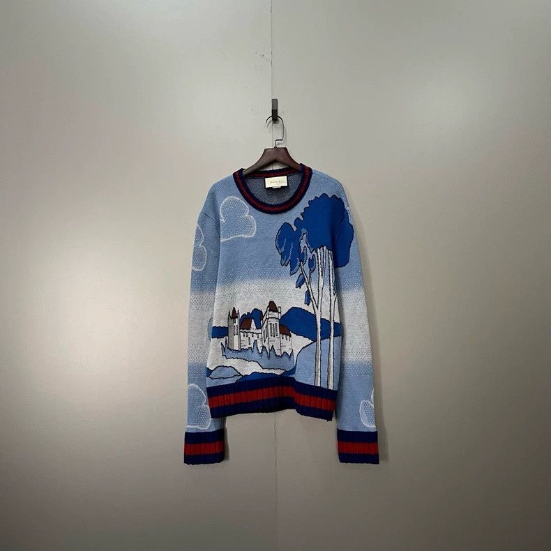 Gucci Gucci Landscape printed knitted sweater 2502-Nextarrow Size US S / EU 44-46 / 1 - 1 Thumbnail