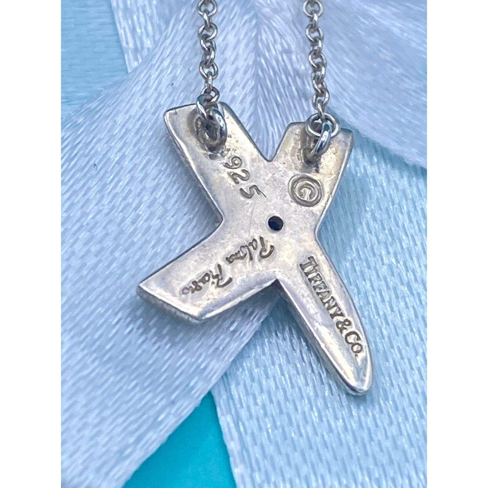 Tiffany & Co. Tiffany & Co. Sterling Silver Diamond X Pendant Necklace Size ONE SIZE - 5 Thumbnail