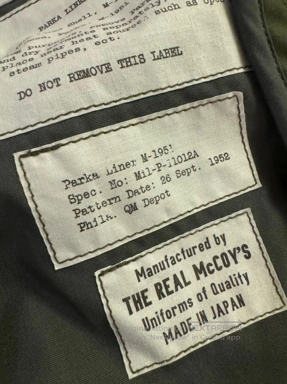 The Real McCoy's The Real McCOY's Parka M1951 L Size. Size US L / EU 52-54 / 3 - 7 Thumbnail