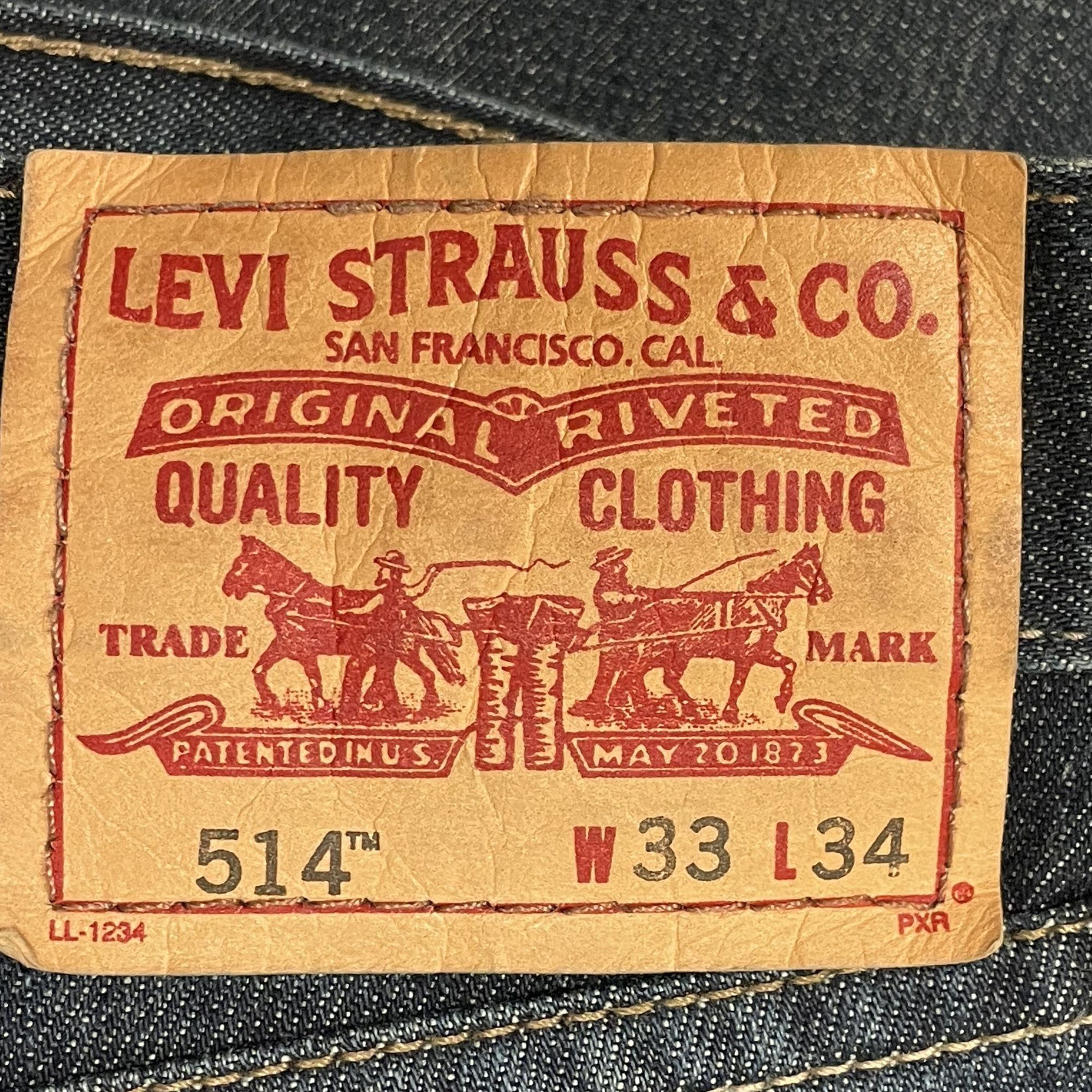Levi's 514 DARK Blue Jeans SLIM STRAIGHT Denim Pants Size US 33 - 4 Thumbnail