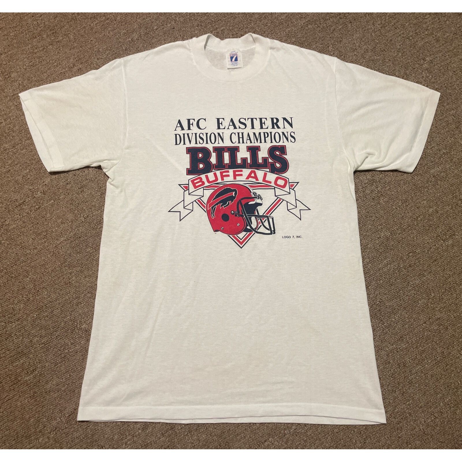 Logo 7 Vintage 90s Large Buffalo Bills Logo 7 NFL AFC Champs Single Size US L / EU 52-54 / 3 - 1 Thumbnail