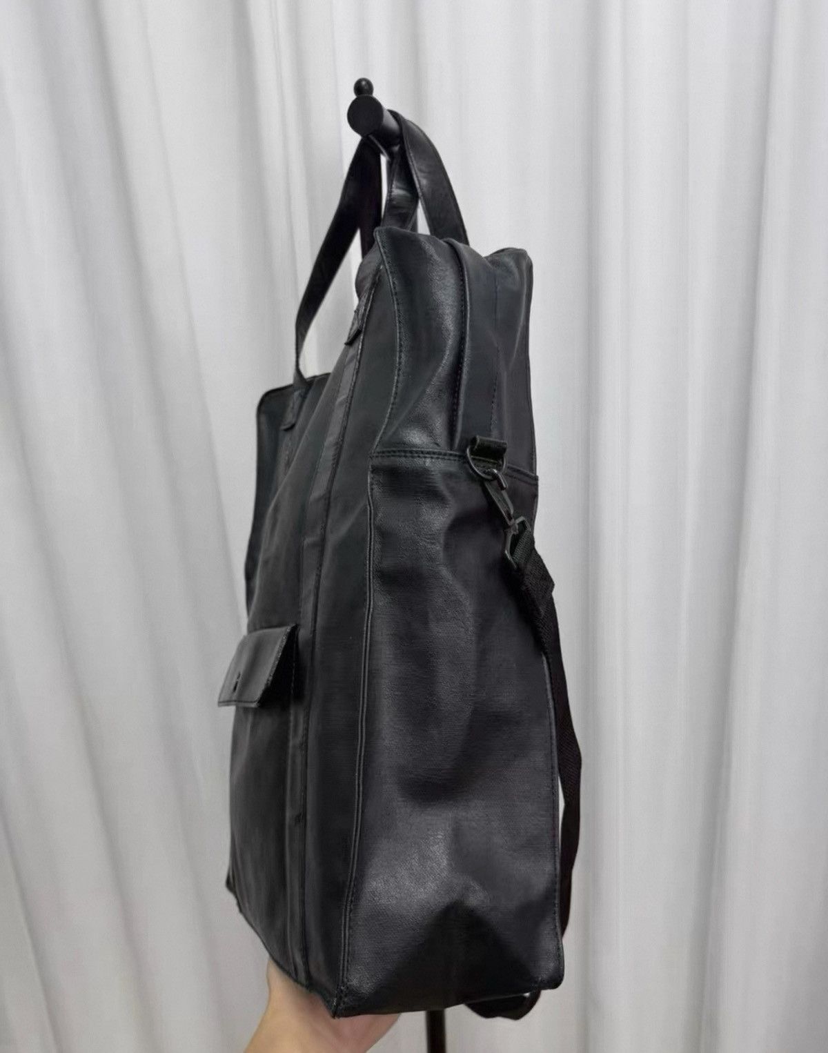 Yohji Yamamoto Yohji Yamamoto Y's for Men Waxed Canvas Tote / Shoulder Bag Size ONE SIZE - 3 Thumbnail