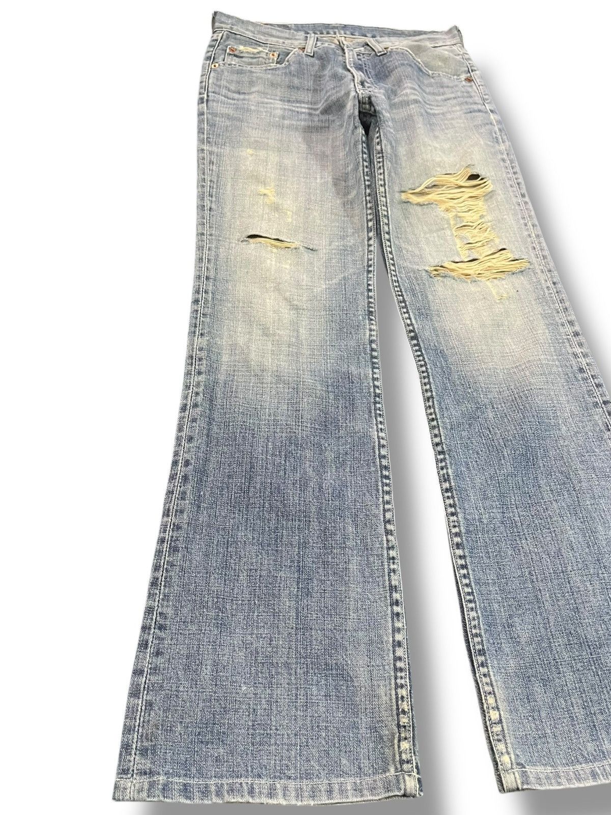 LVC × Levi's × Levi's Vintage Clothing Vintage Levi’s 517-03 Flare Ripped Distressed Denim Size US 29 - 3 Thumbnail